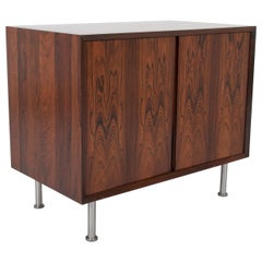 Vintage Rosewood Bedside Cabinet with Chrome Legs