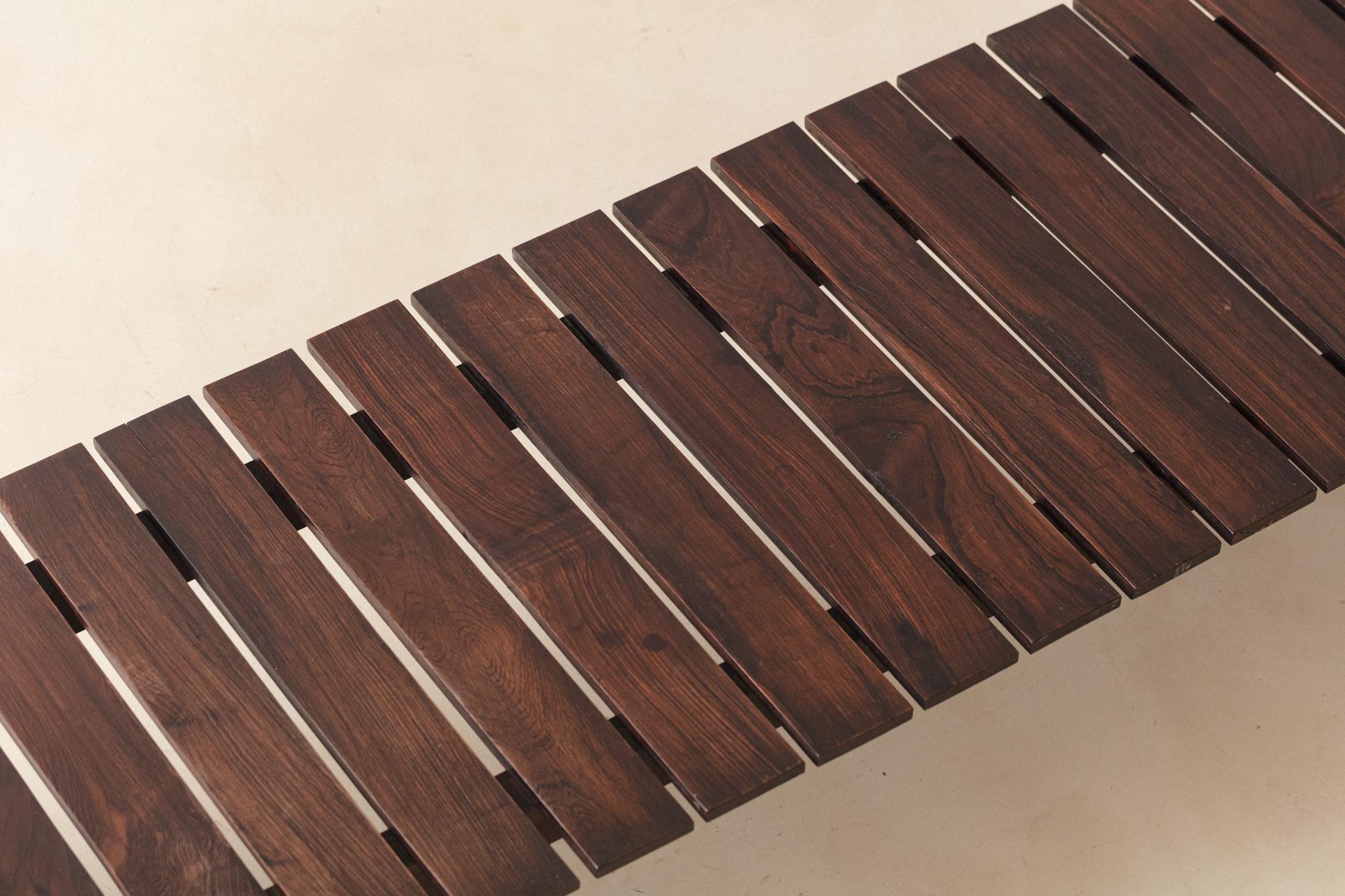 Mid-17th Century Rosewood Bench in by Celina Decorações, 1960s, Brazilian Midcentury Design For Sale