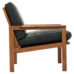 Rosewood & Black Leather Capella Arm Chair by Illum Wikkelsø, Pair Available