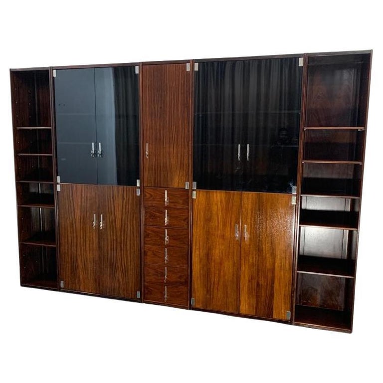 Rosewood Bookcase by Vittorio Introini for Saporiti, 1970s For Sale