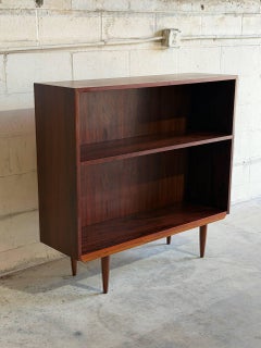 Rosewood Bookcase Shelving Unit with Tapered Legs Storage Display Denmark 1960s