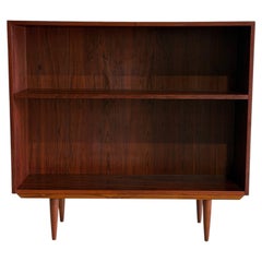 Rosewood Bookcase Shelving Unit with Tapered Legs Storage Display Denmark 1960s