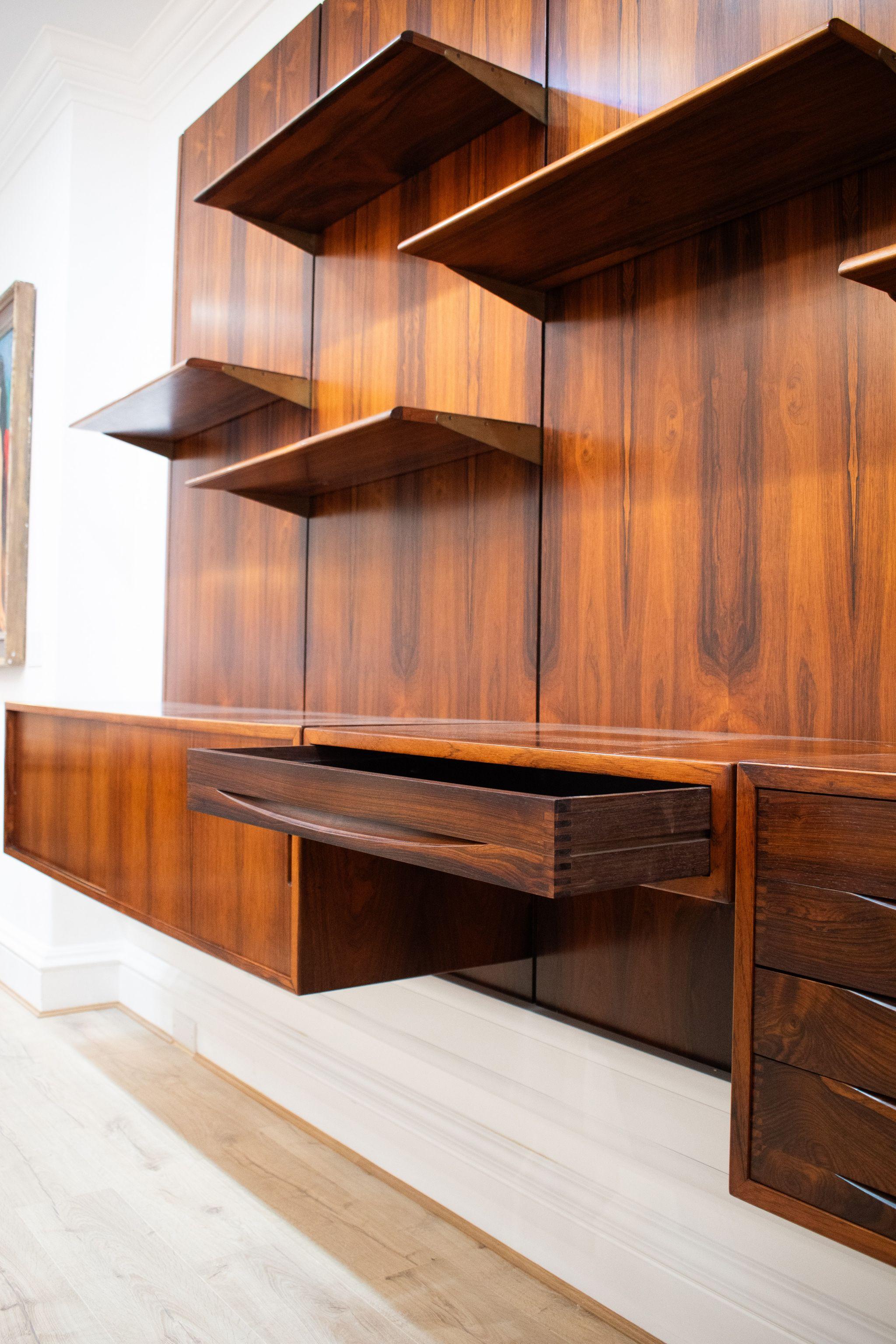 Rosewood Bookcase / Wall Unit by Finn Juhl for Bovirke, 1960s, Denmark  In Excellent Condition In London, GB