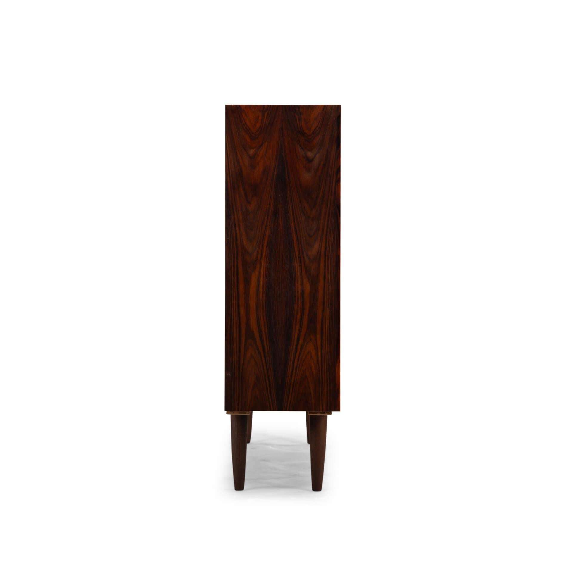 Mid-Century Modern Rosewood Bookcase with LP rack made by Brouer Mobelfabrik, 1960s For Sale