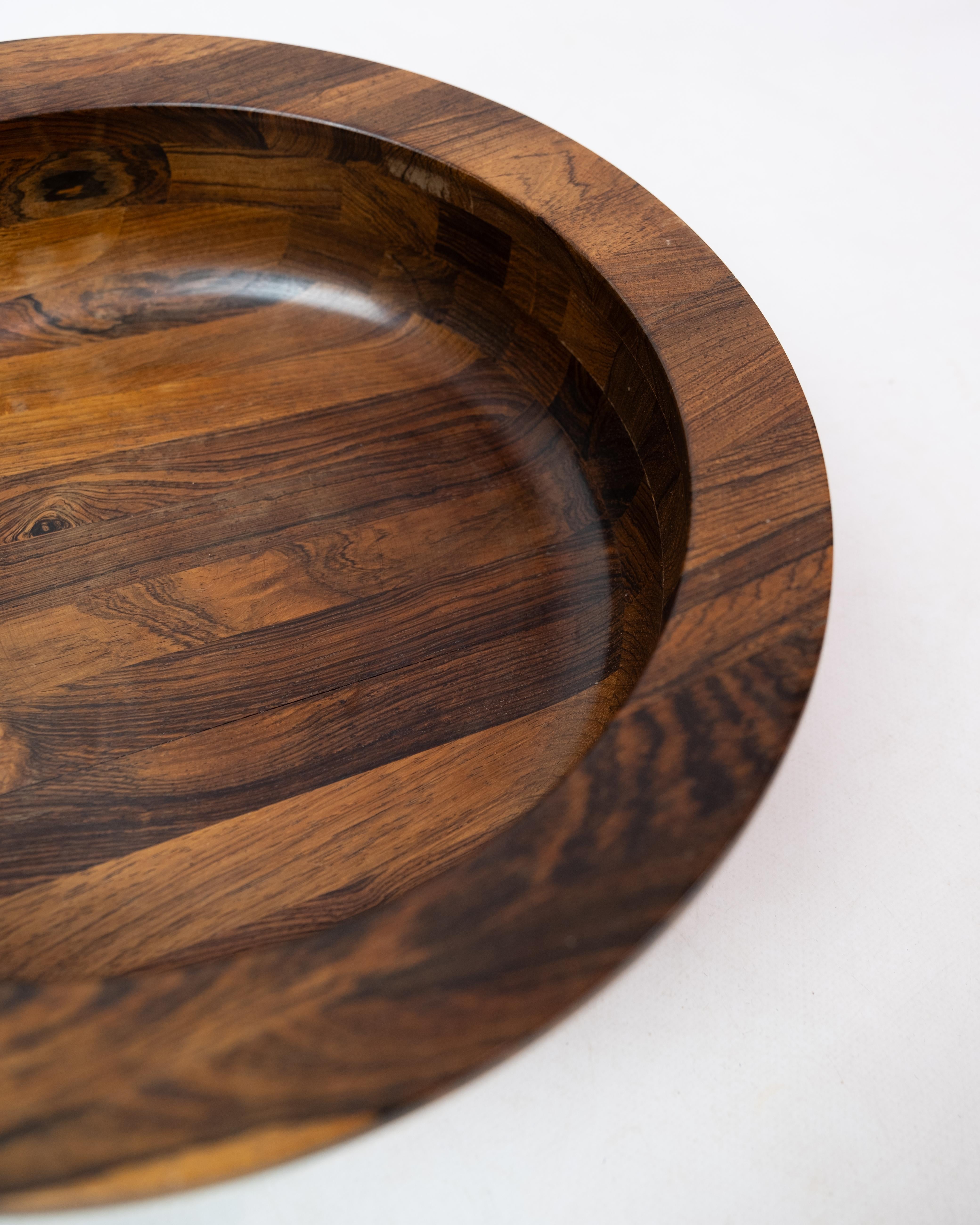 A rosewood bowl of Danish design, stamped 