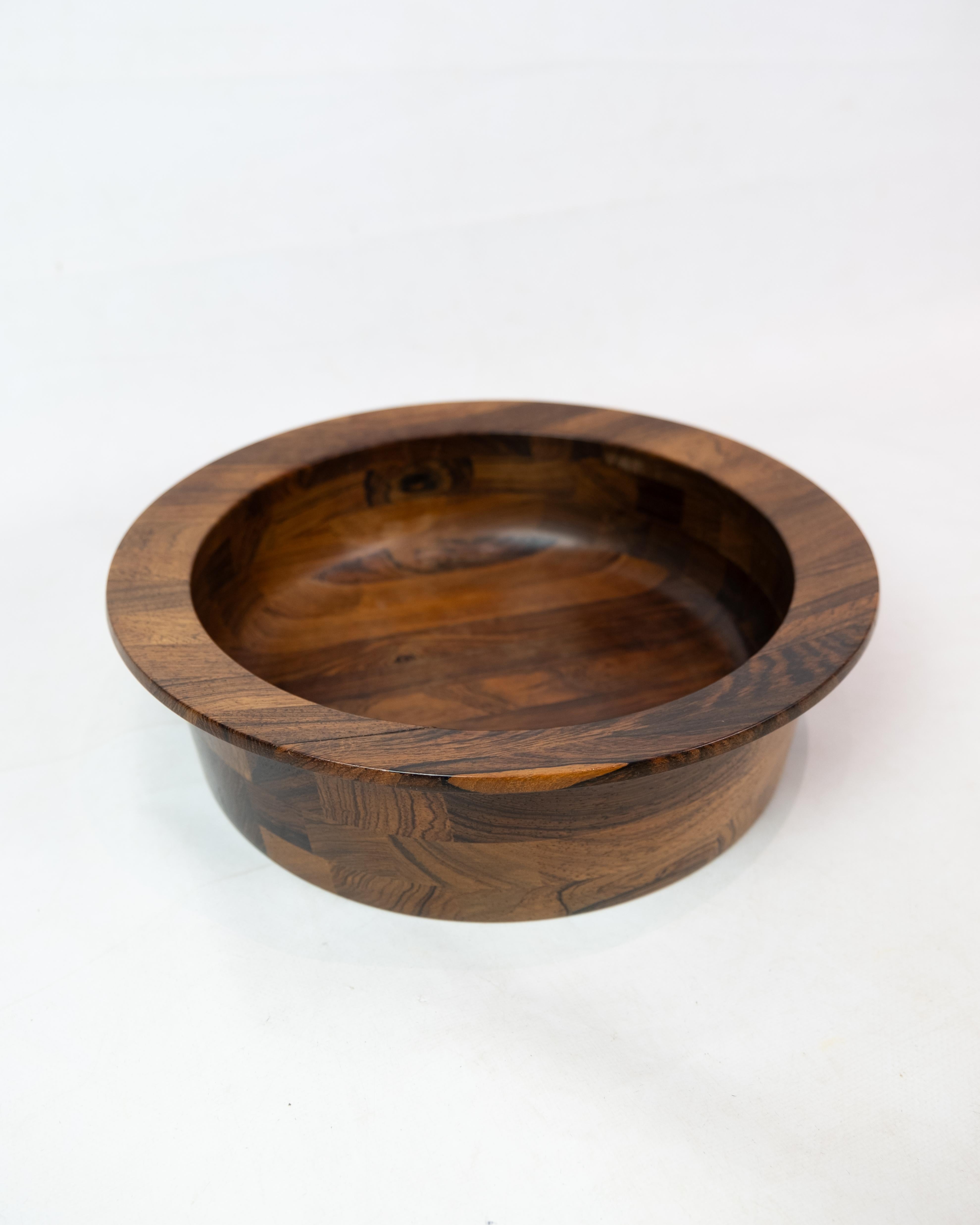 Mid-Century Modern Rosewood Bowl of Danish Design Stamped Made in Denmark From The 1960's 