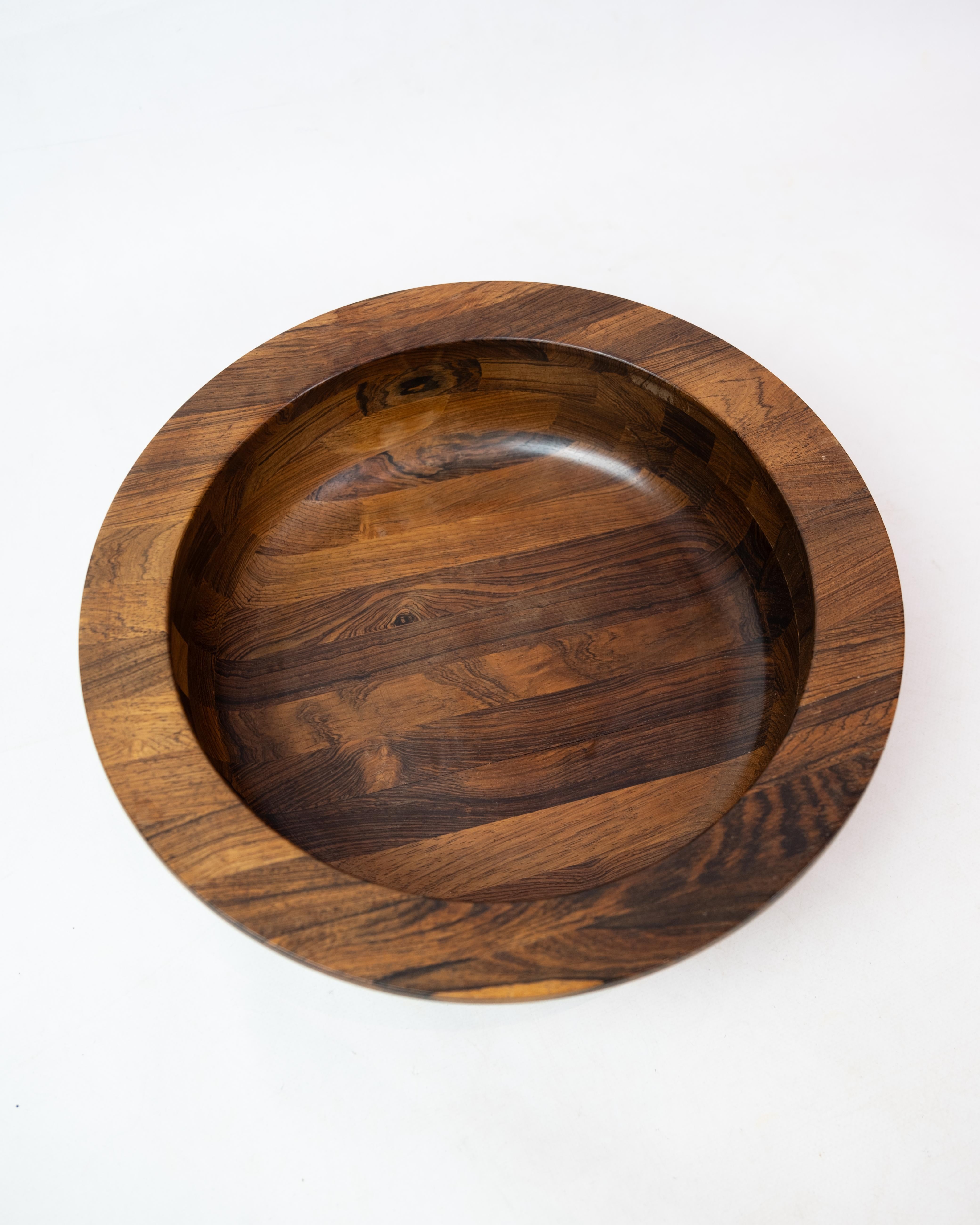 Rosewood Bowl of Danish Design Stamped Made in Denmark From The 1960's  In Good Condition In Lejre, DK