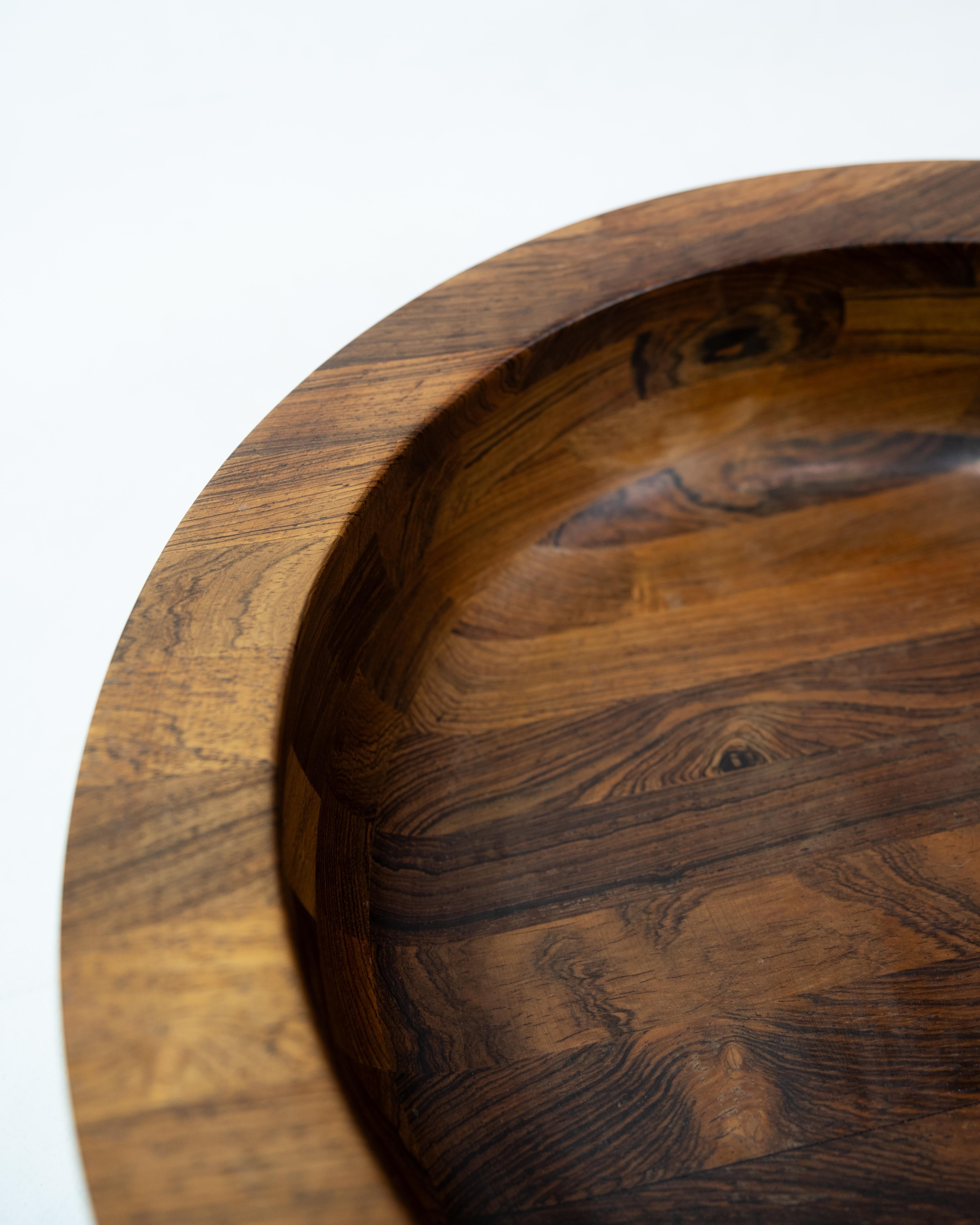 Mid-20th Century Rosewood Bowl of Danish Design Stamped Made in Denmark From The 1960's 