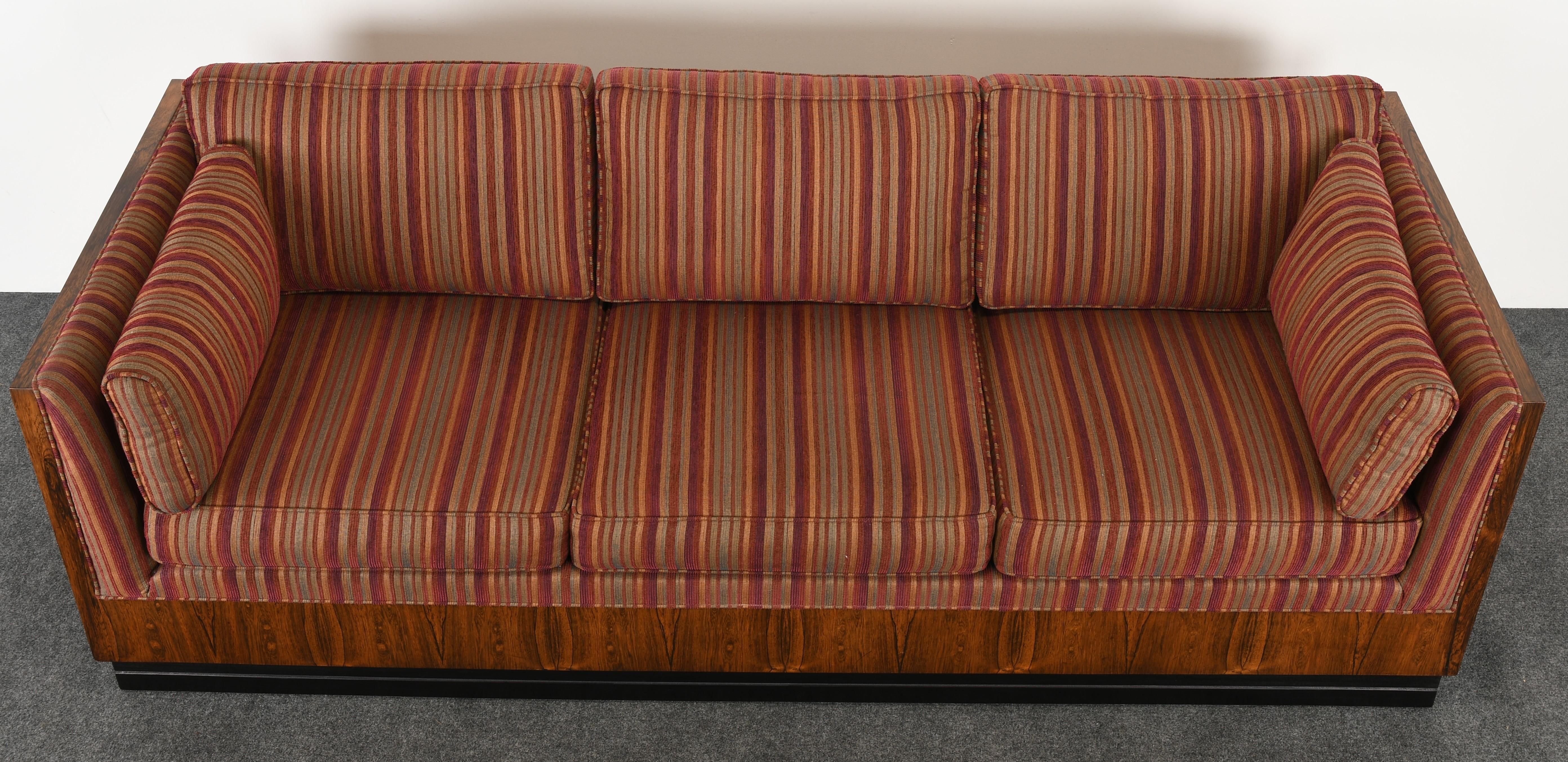 Mid-Century Modern Rosewood Box Sofa by Milo Baughman for Thayer Coggin, 1970s