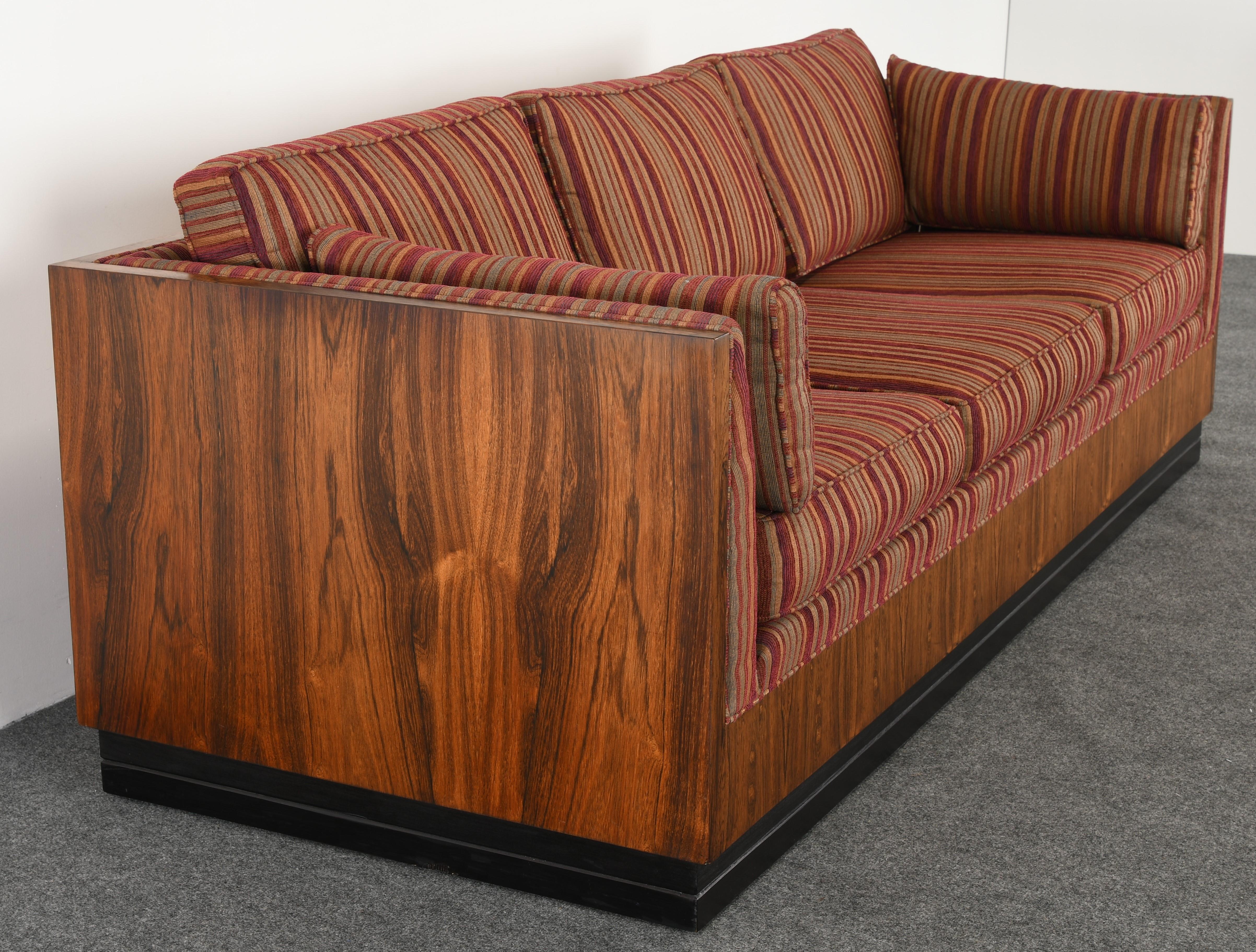 Late 20th Century Rosewood Box Sofa by Milo Baughman for Thayer Coggin, 1970s
