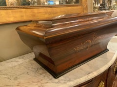 Rosewood box with marquetry satinwood inlay