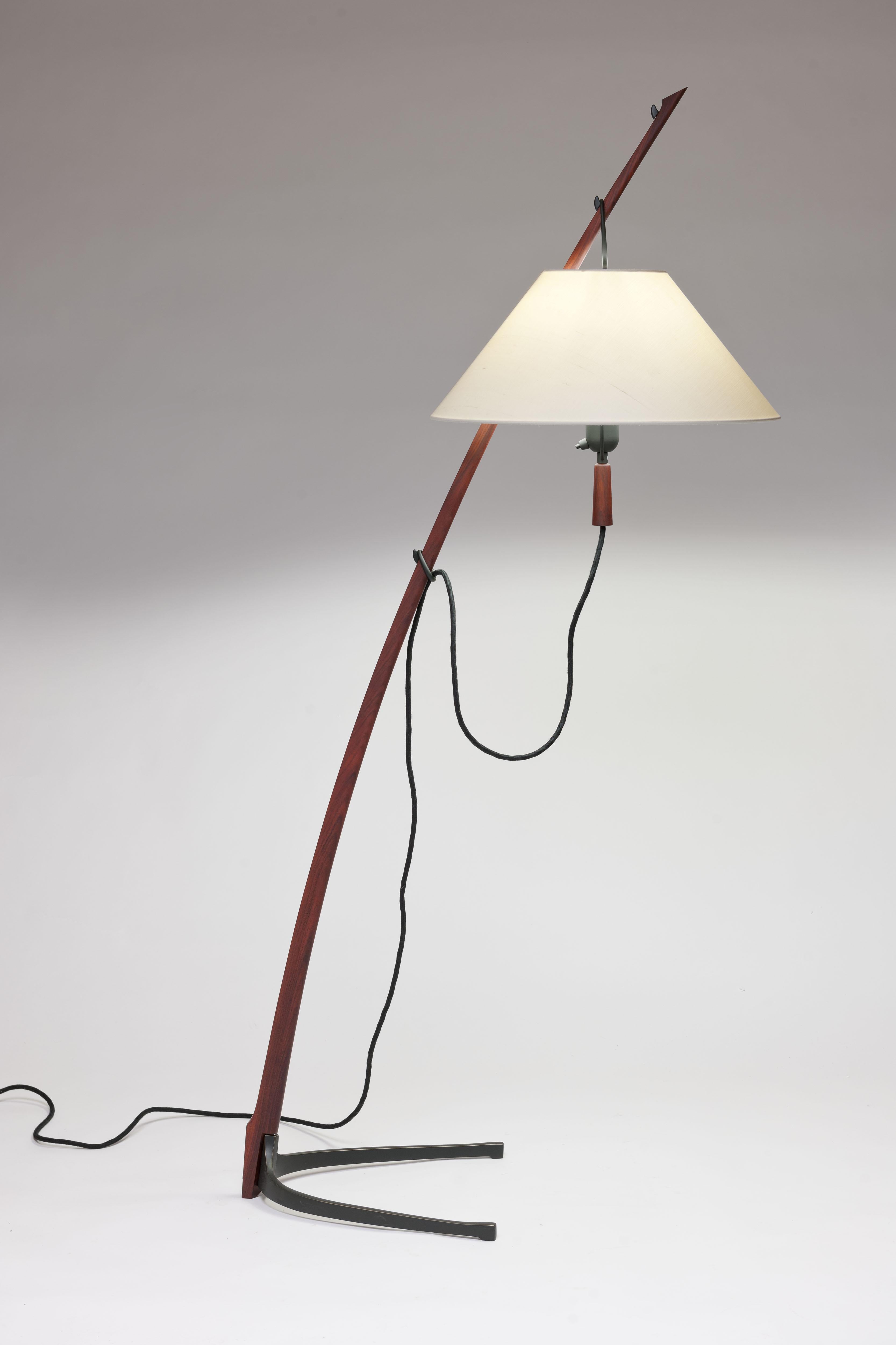 Rosewood & Brass 'Dornstab' Floor Lamp by J.T. Kalmar, Austria  7
