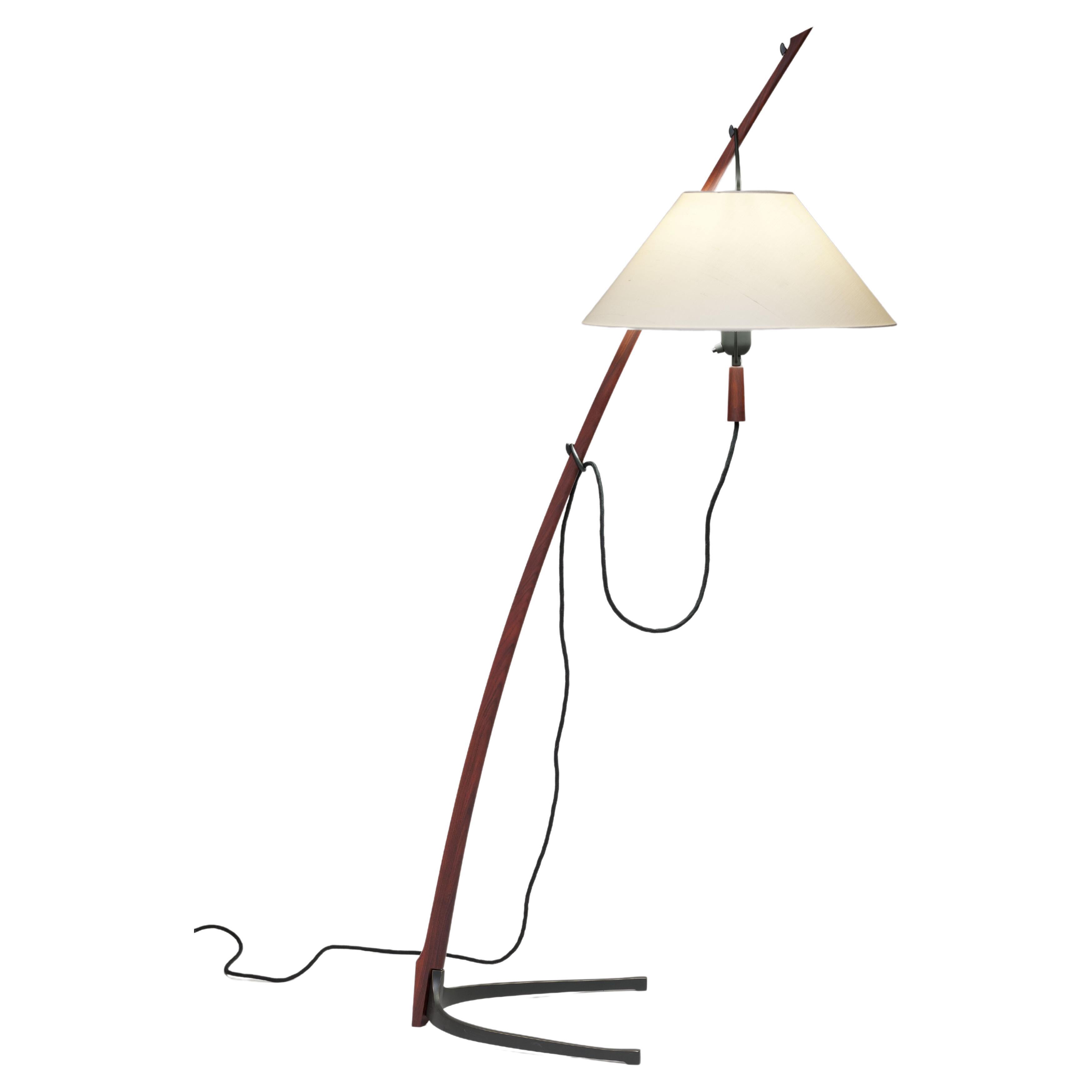 Rosewood & Brass 'Dornstab' Floor Lamp by J.T. Kalmar, Austria 