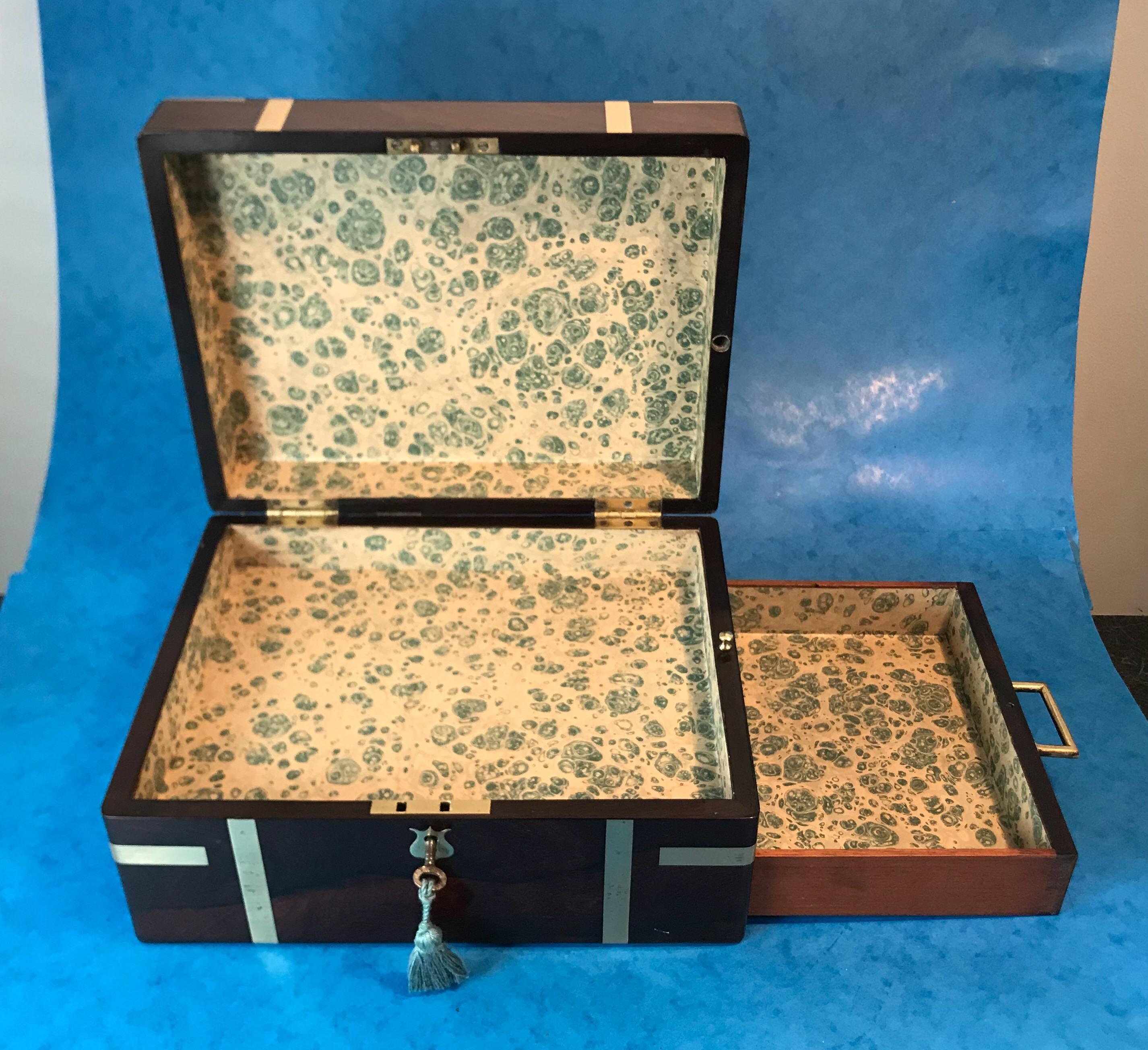 Rosewood Brassbound Jewelry Box 7