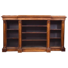 Rosewood Breakfront Open Bookcase