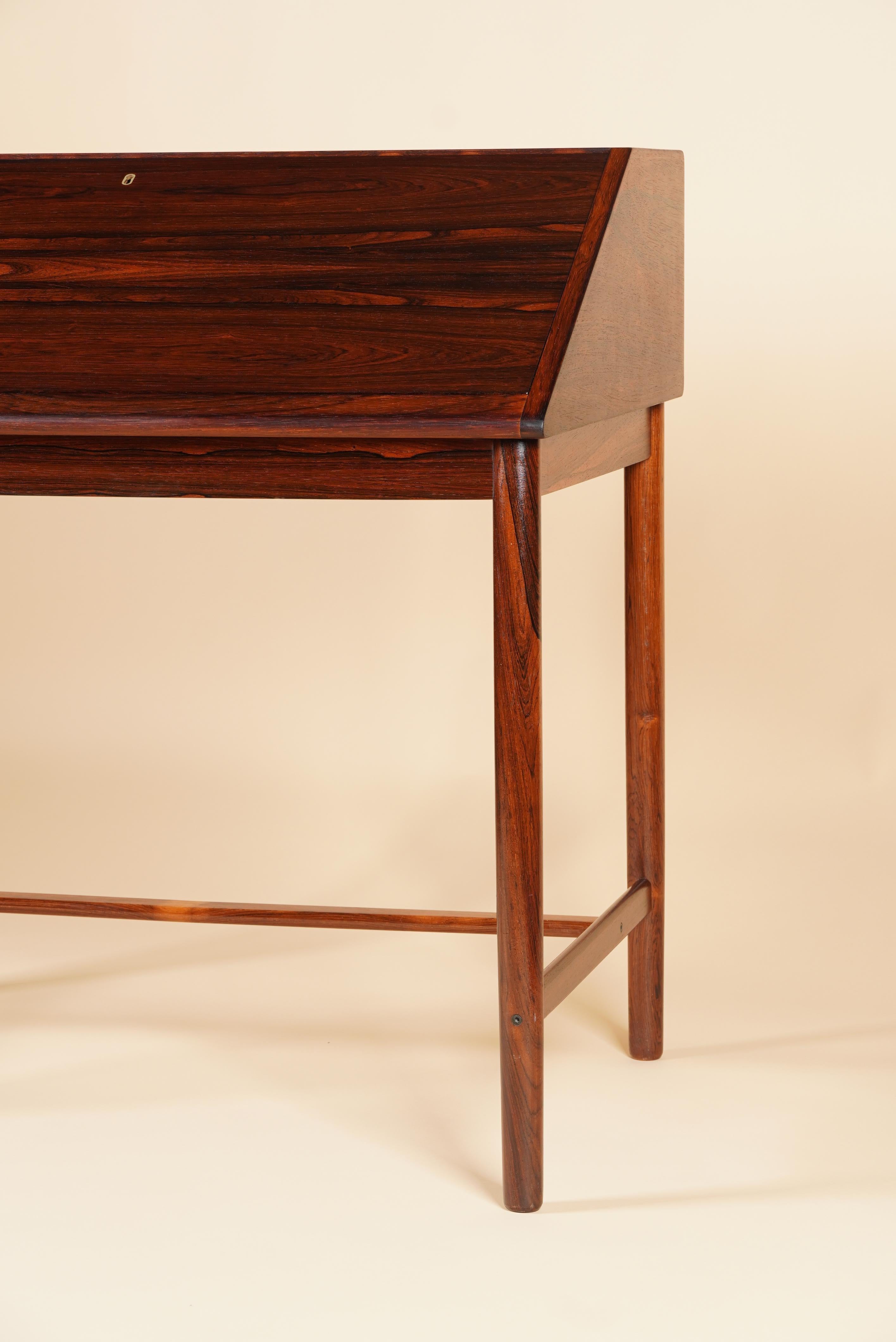 Scandinavian Modern Rosewood Brode Blindheim Drop Front Desk