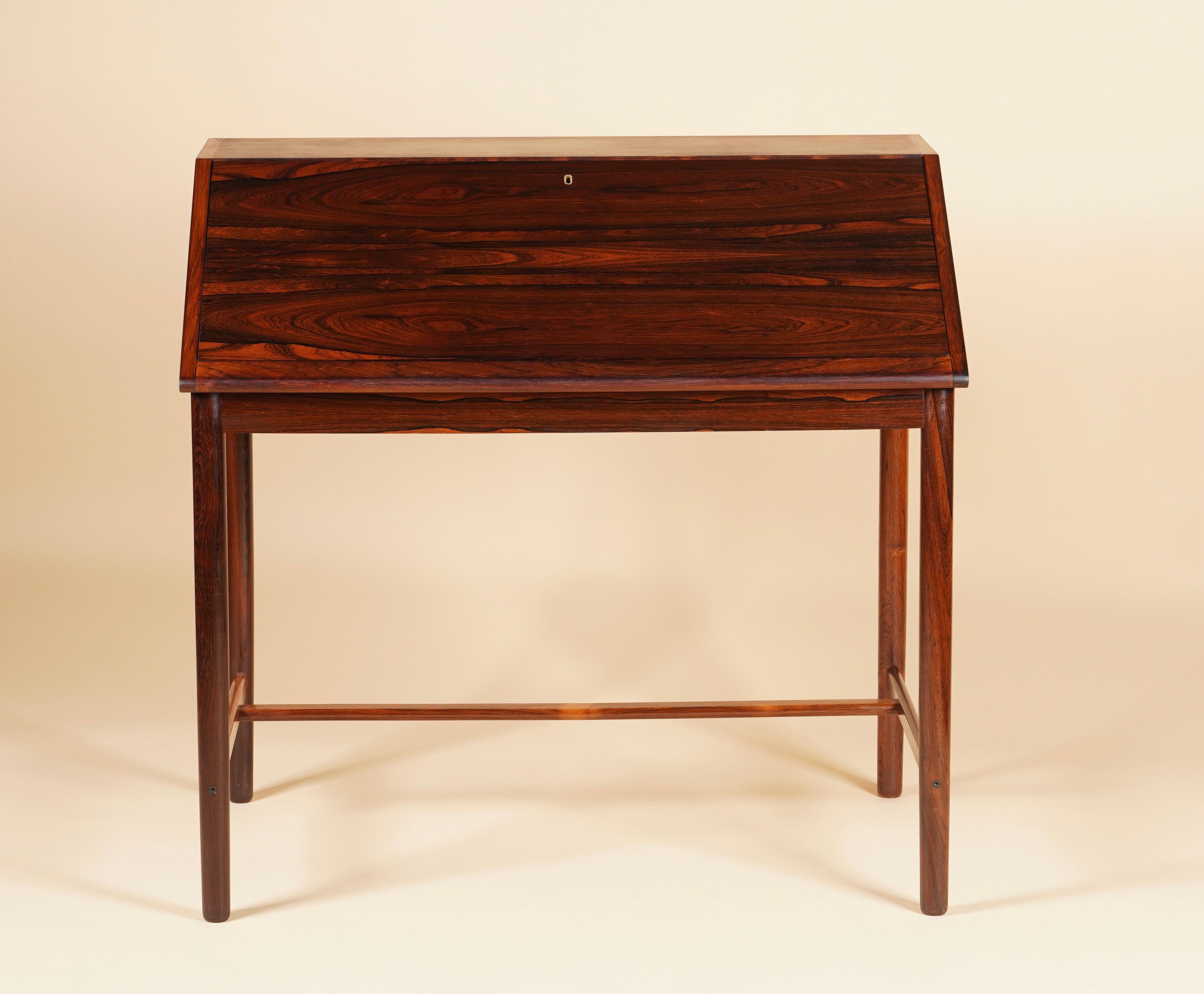 Hand-Crafted Rosewood Brode Blindheim Drop Front Desk