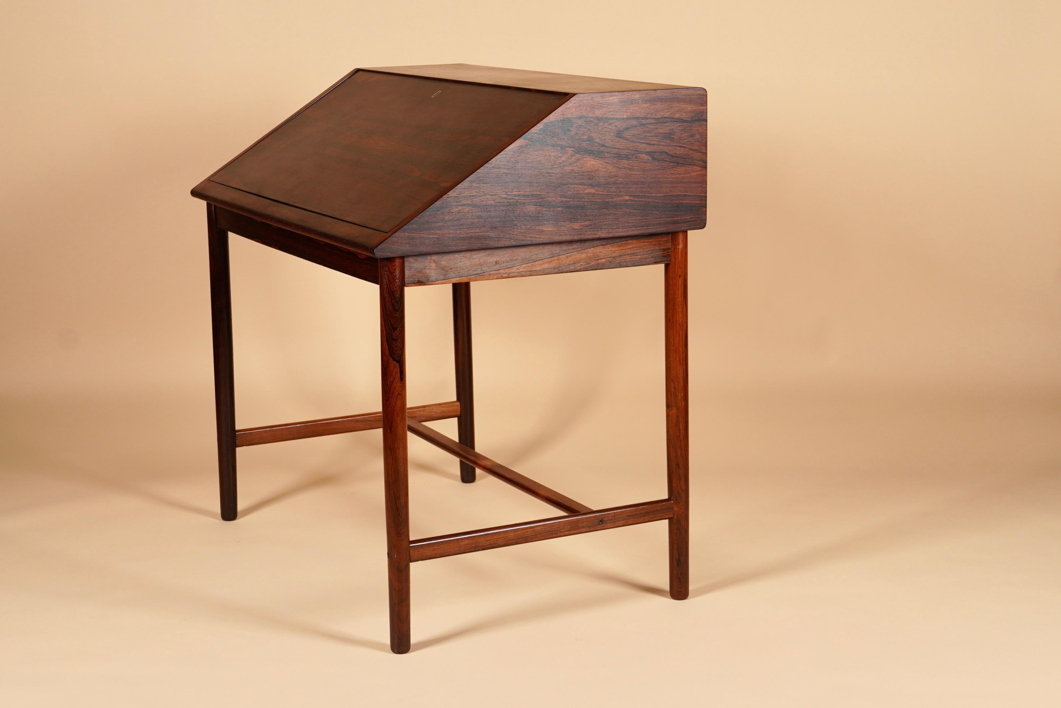 Mid-20th Century Rosewood Brode Blindheim Drop Front Desk