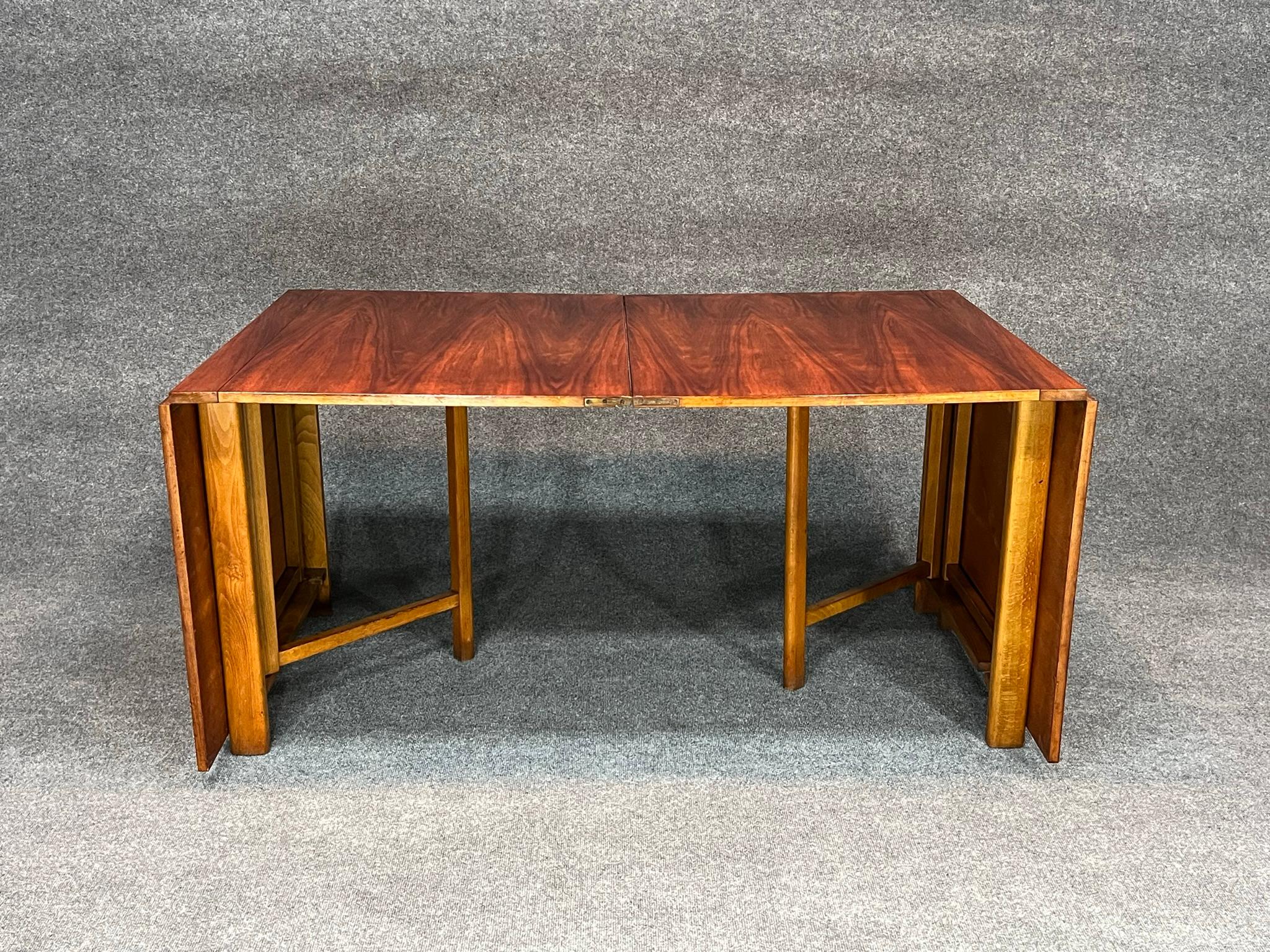 Rosewood Bruno Mathsson Maria Folding Dining Table, Sweden, c. 1936 In Good Condition For Sale In Belmont, MA