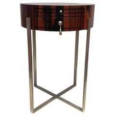 Rosewood & Brushed Steel Cocktail End / Writing Table