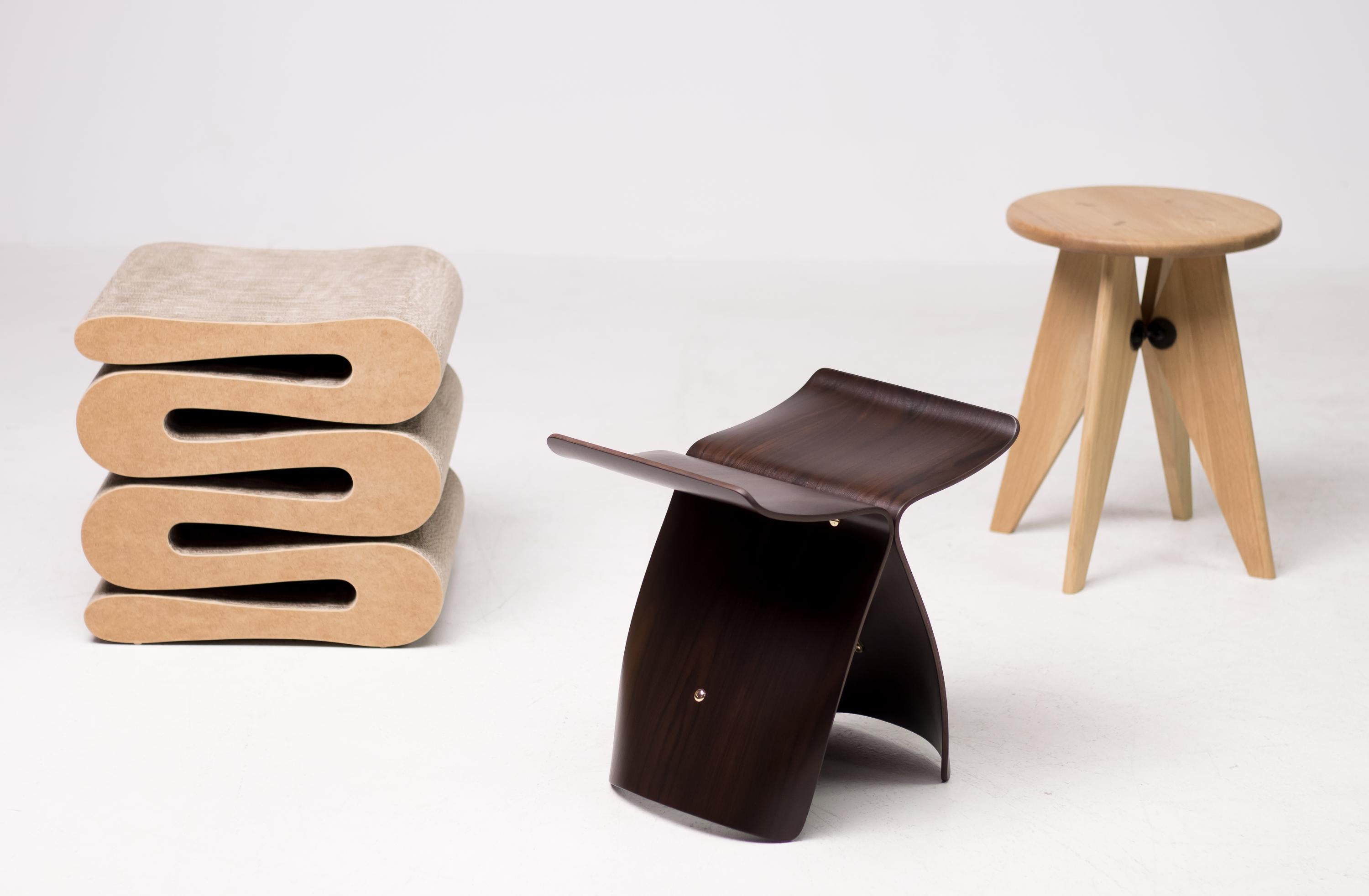 Brass Rosewood Butterfly Stool by Japanese Designer Sori Yanagi