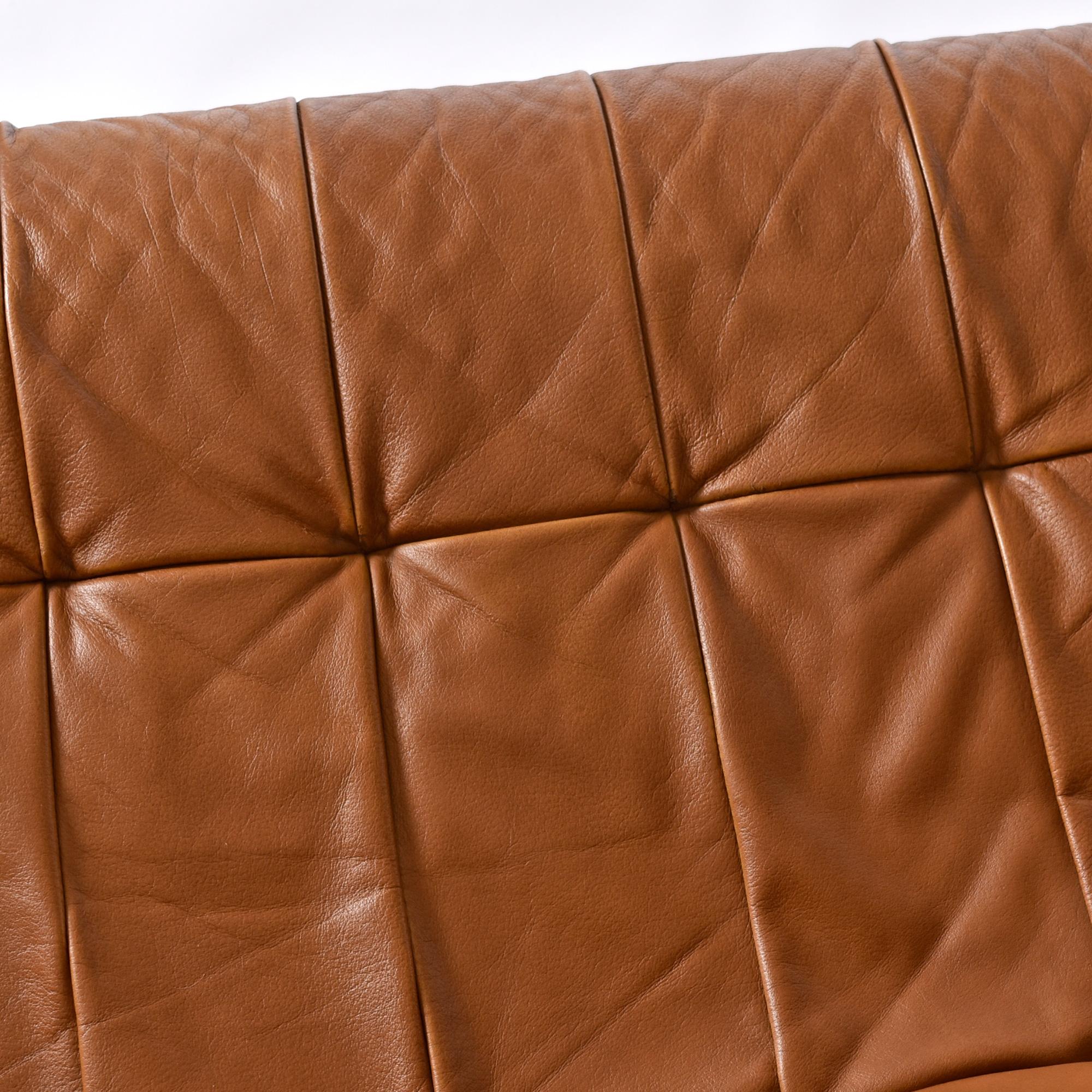 Rosenholz & Butterscotch Leder MP-163 „Earth“ 3-Sitzer-Sofa aus Leder von Percival Lafer im Angebot 4