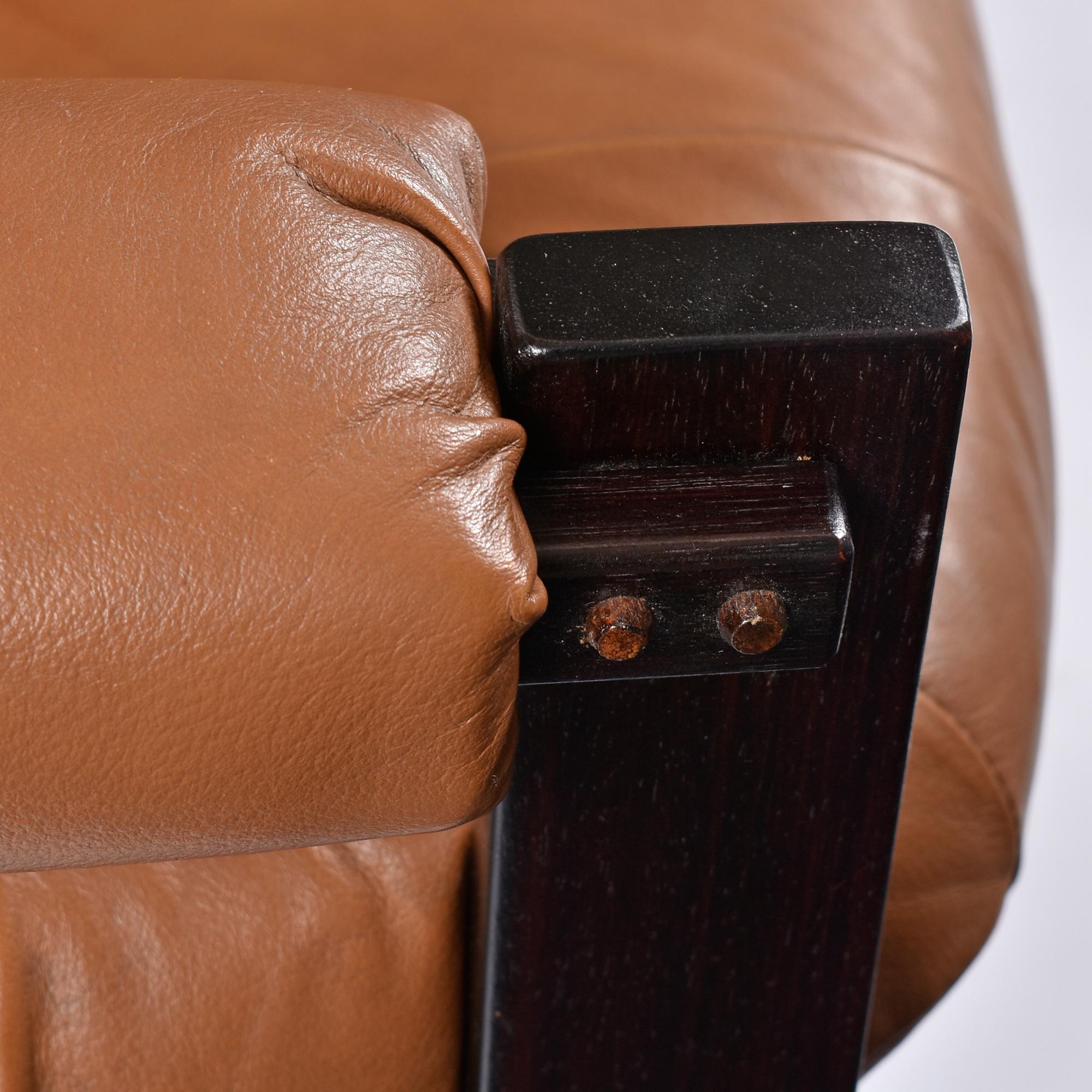 Late 20th Century Rosewood & Butterscotch Leather MP-163 