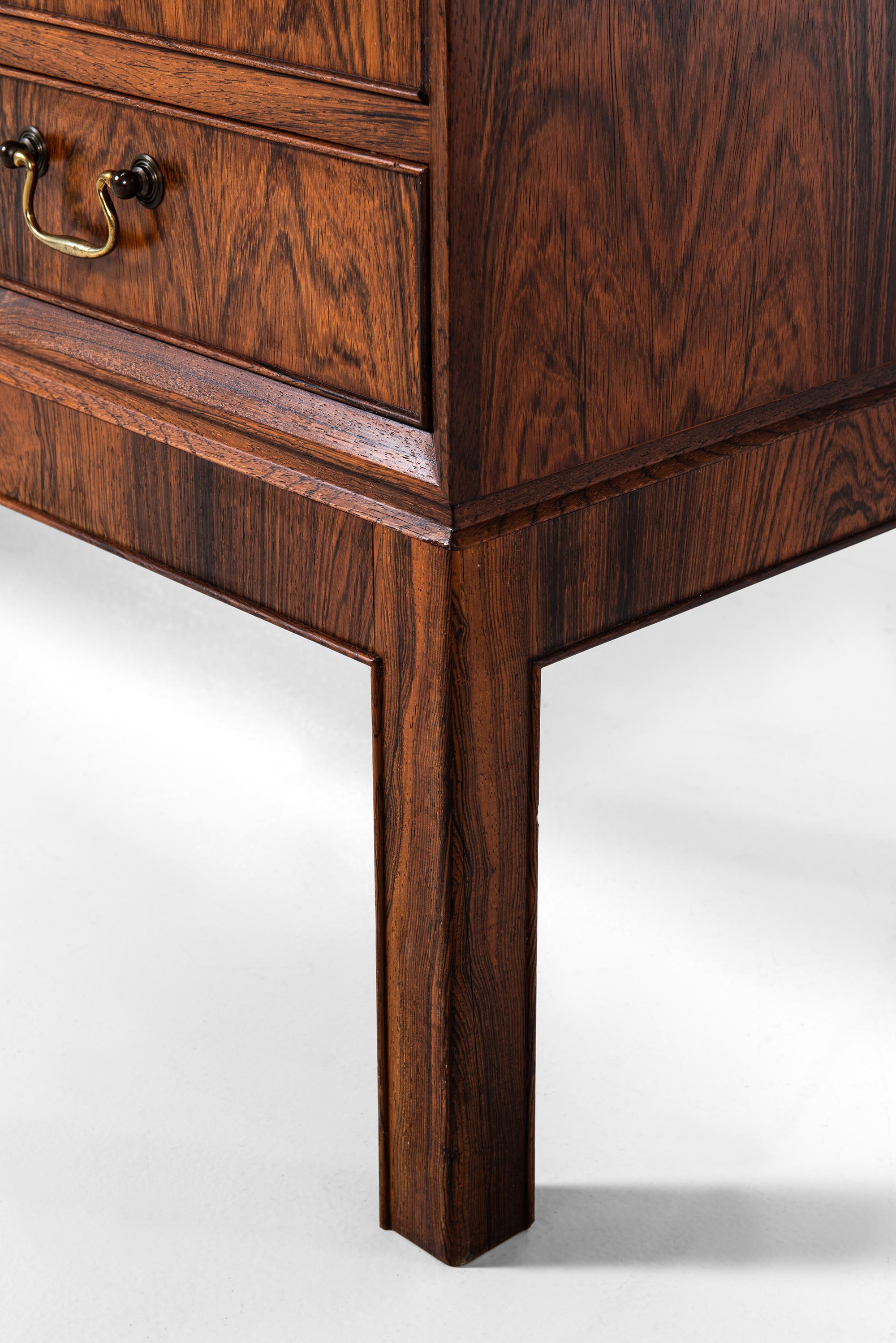 Brass Rosewood Cabinet Produced by Cabinetmaker C.B. Hansen in Denmark