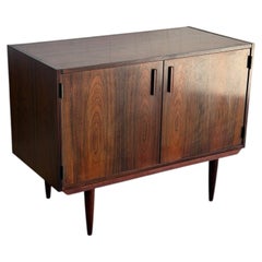 Rosewood Cabinet Storage Unit with Hinged Doors Denmark Mid-Century Modern 1960s
