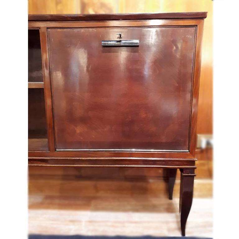 Early 20th Century Rosewood Cabinet with Bronze and Brass Detail by Gio Ponti, Italy, 1925 For Sale