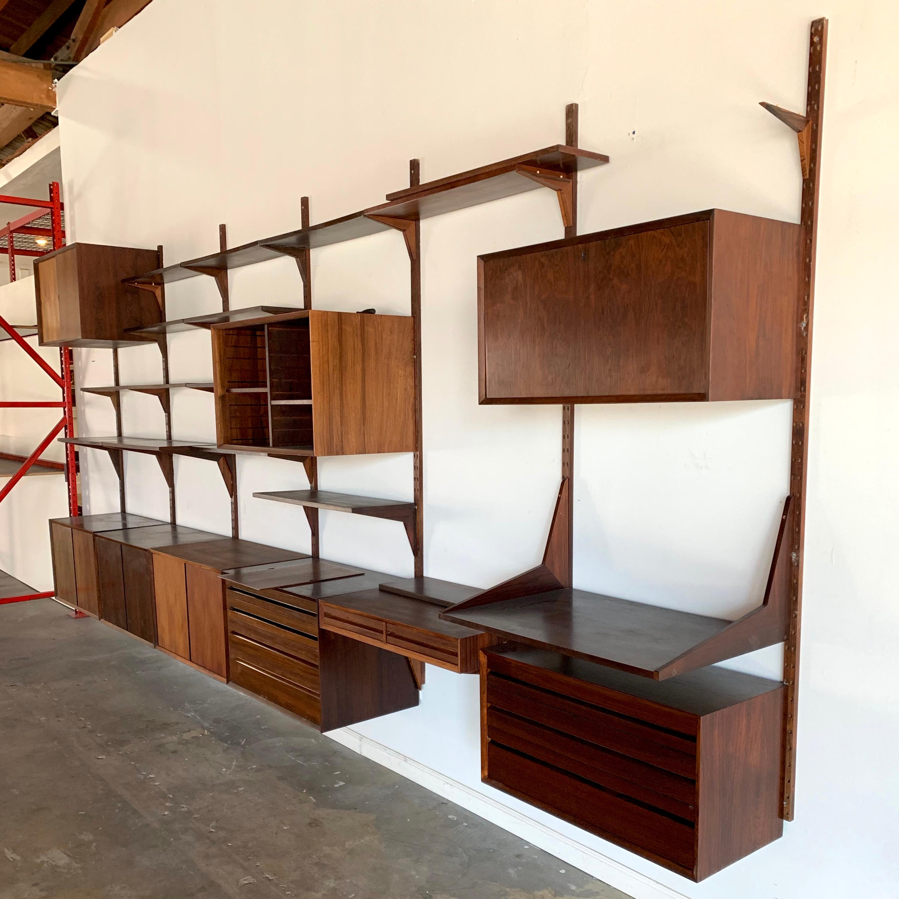 Mid-20th Century Rosewood Cado System Wall Unit For Sale
