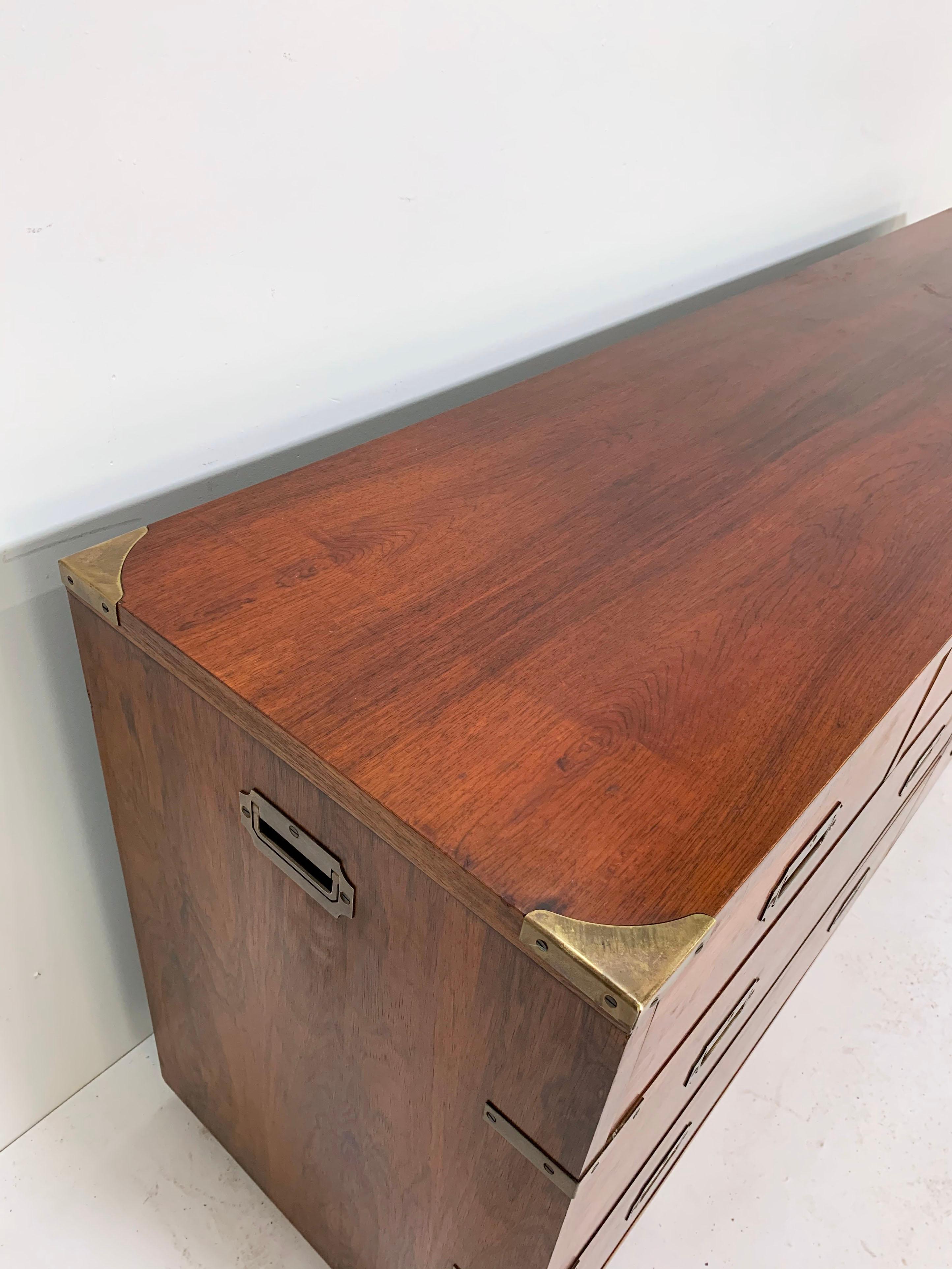 Rosewood Campaign Chest by John Stuart of New York, circa 1950s 4