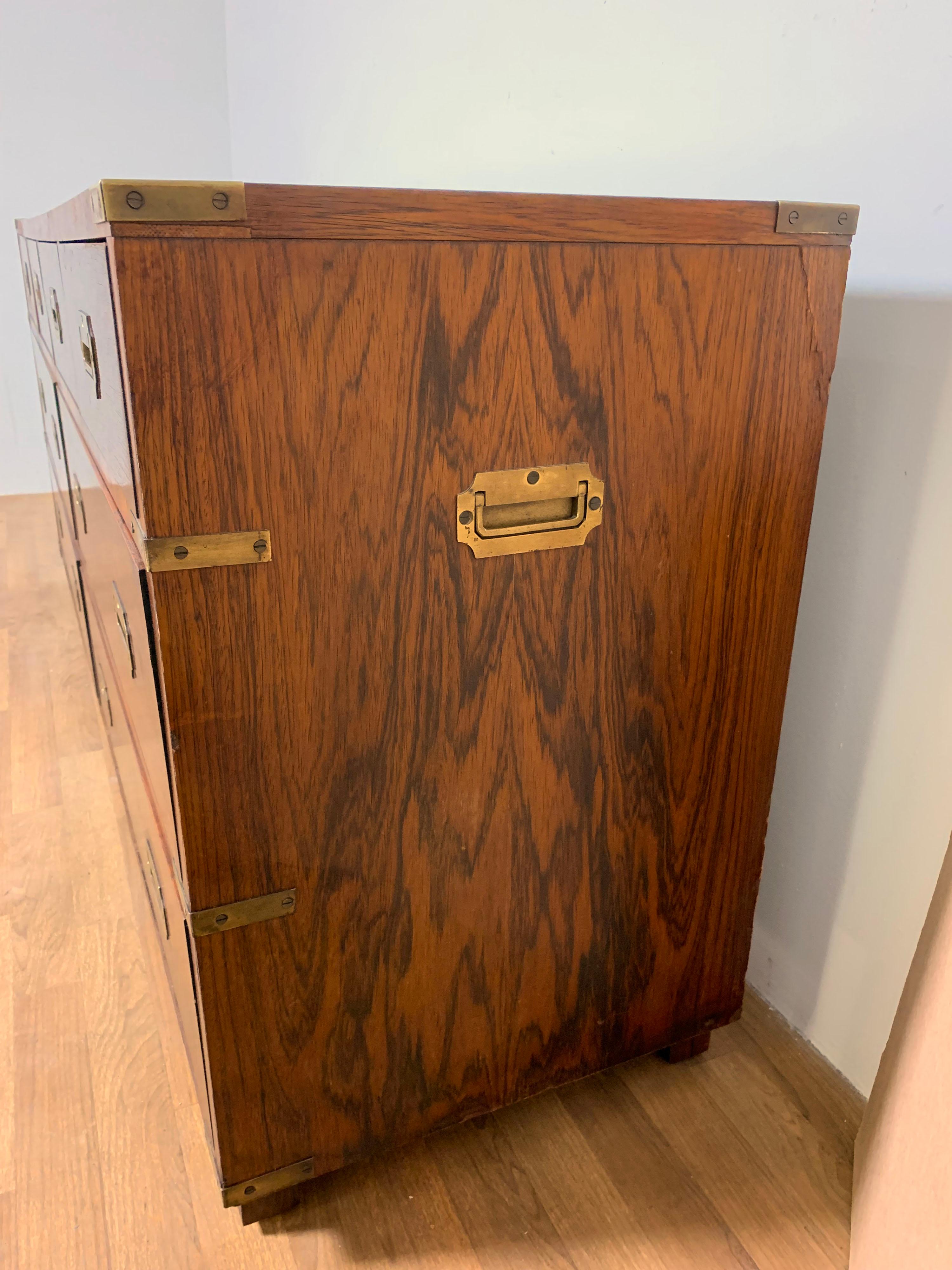 Rosewood Campaign Chest of Eight Drawers by John Stuart, circa 1950s 2