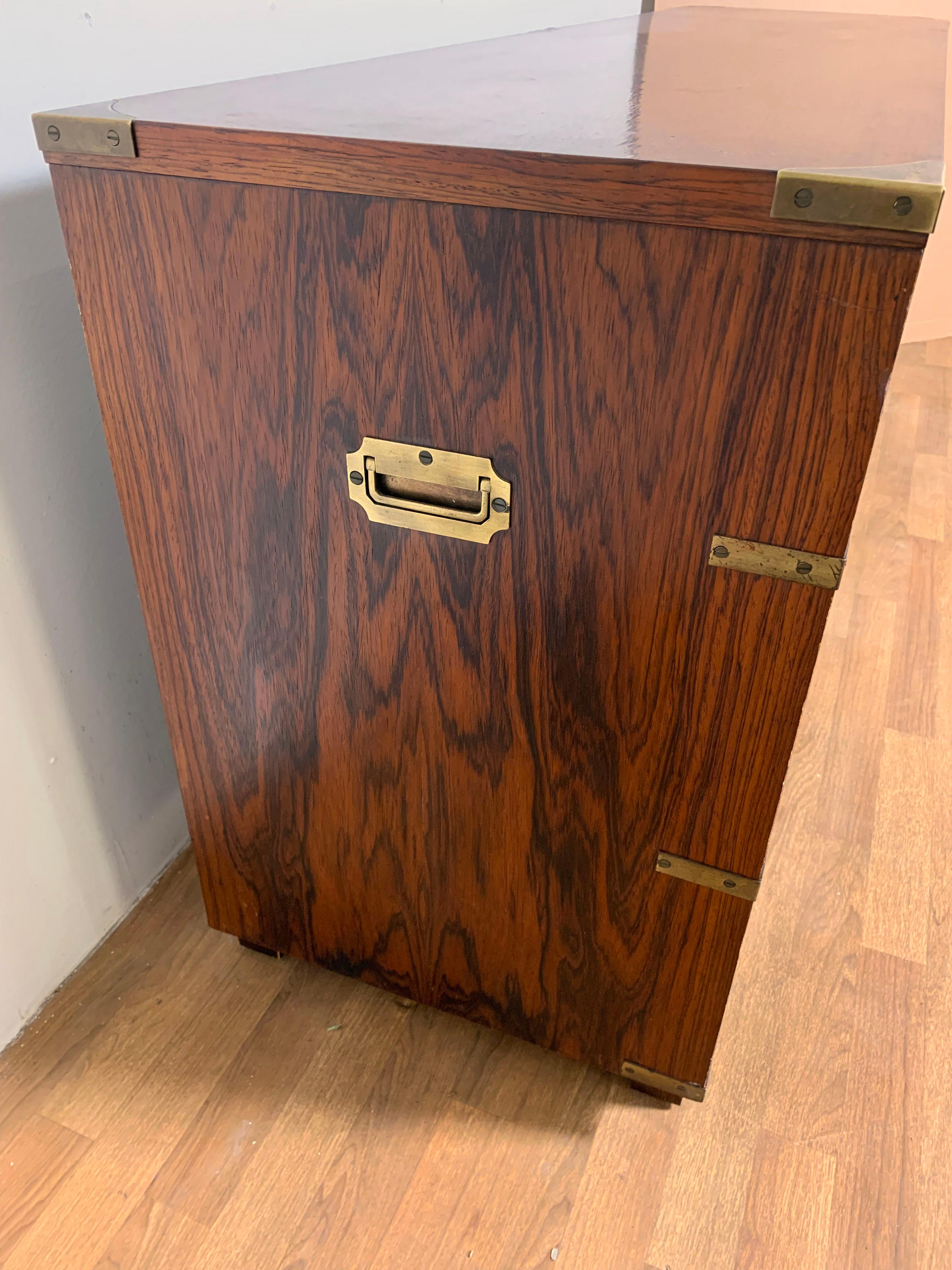 Rosewood Campaign Chest of Eight Drawers by John Stuart, circa 1950s 3