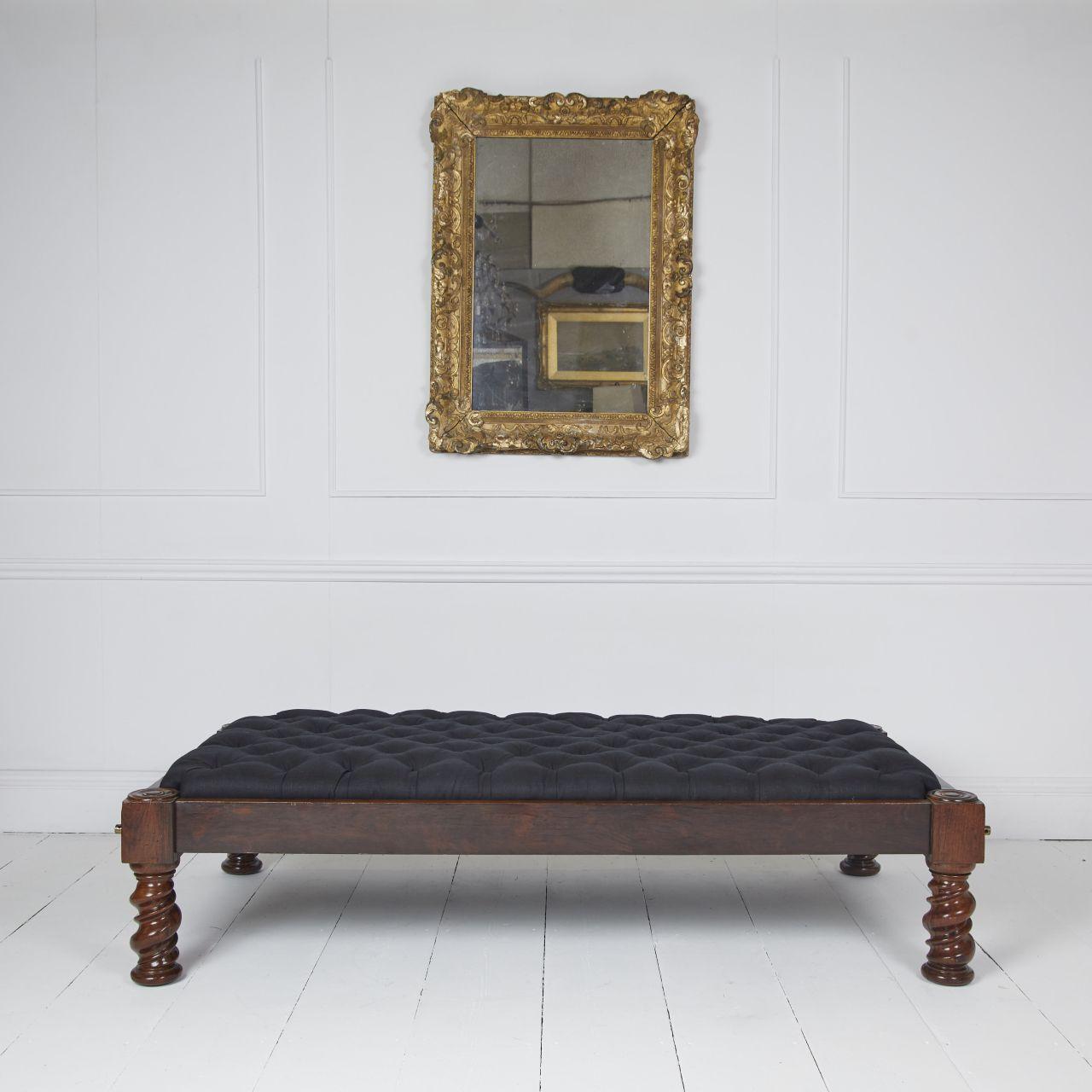 Antique campaign daybed ottoman centre stool 2