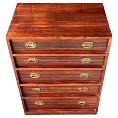 1960s Korch Rosewood Campaign Cabinet Henning Chest Nightstand End Table Dresser