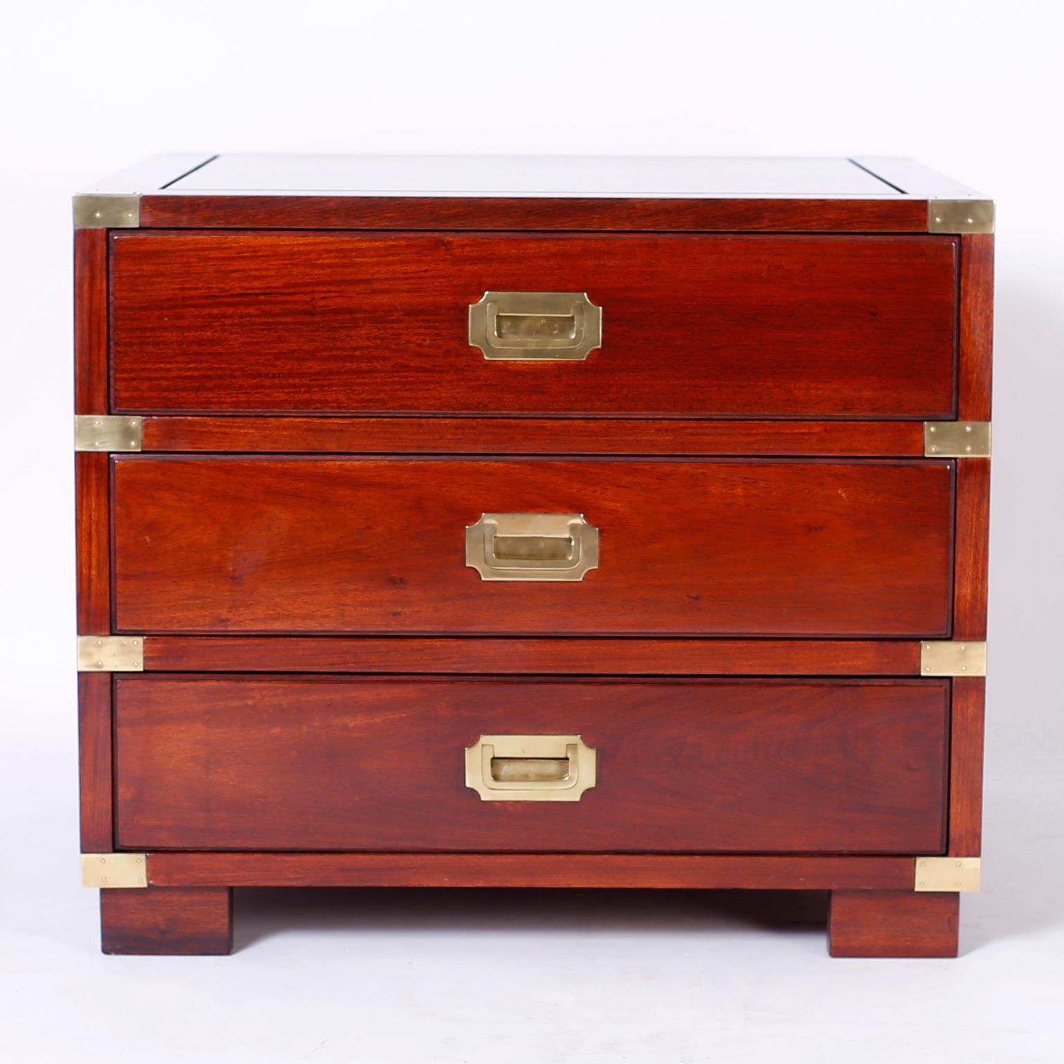 American Rosewood Campaign Style Nightstands or Chests