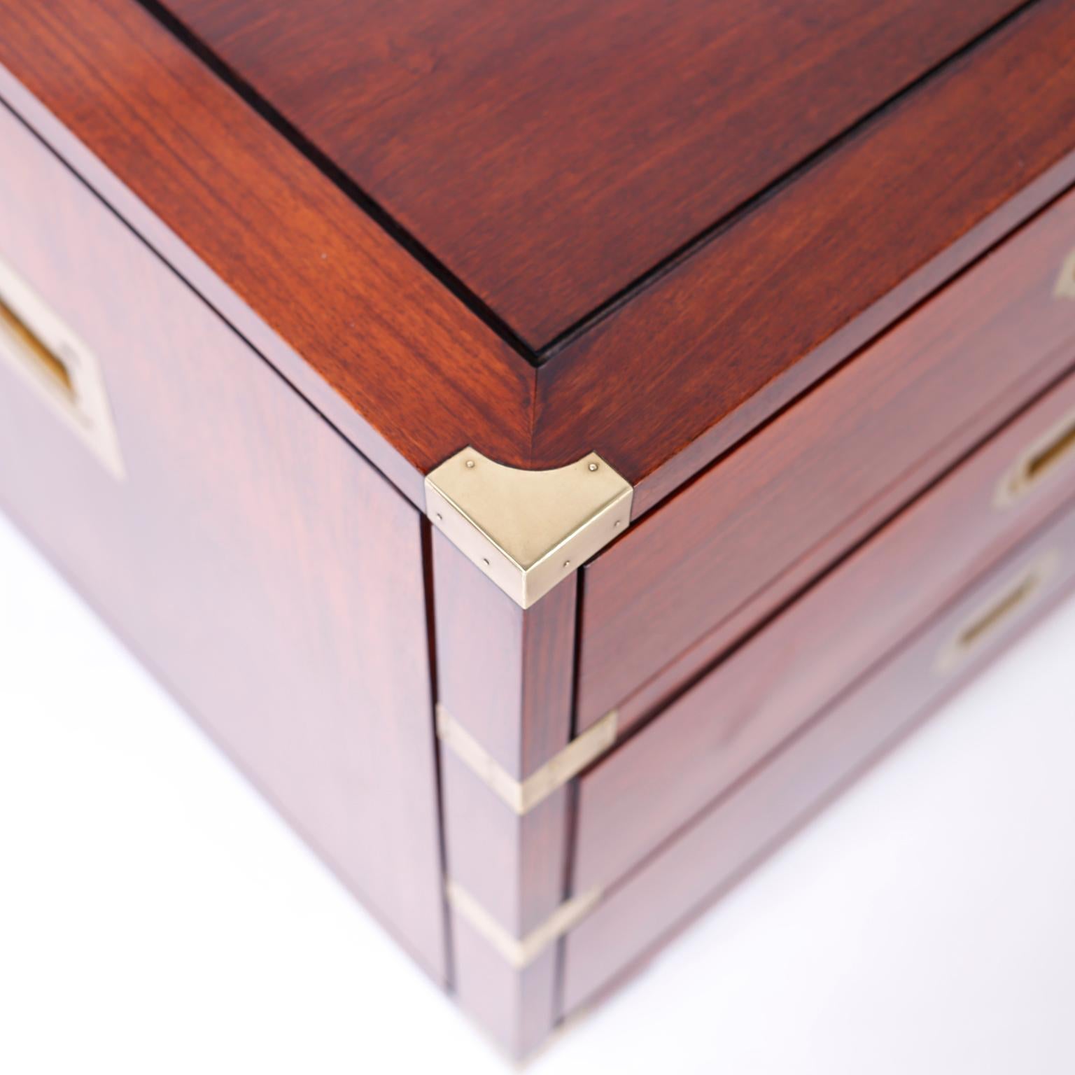 20th Century Rosewood Campaign Style Nightstands or Chests