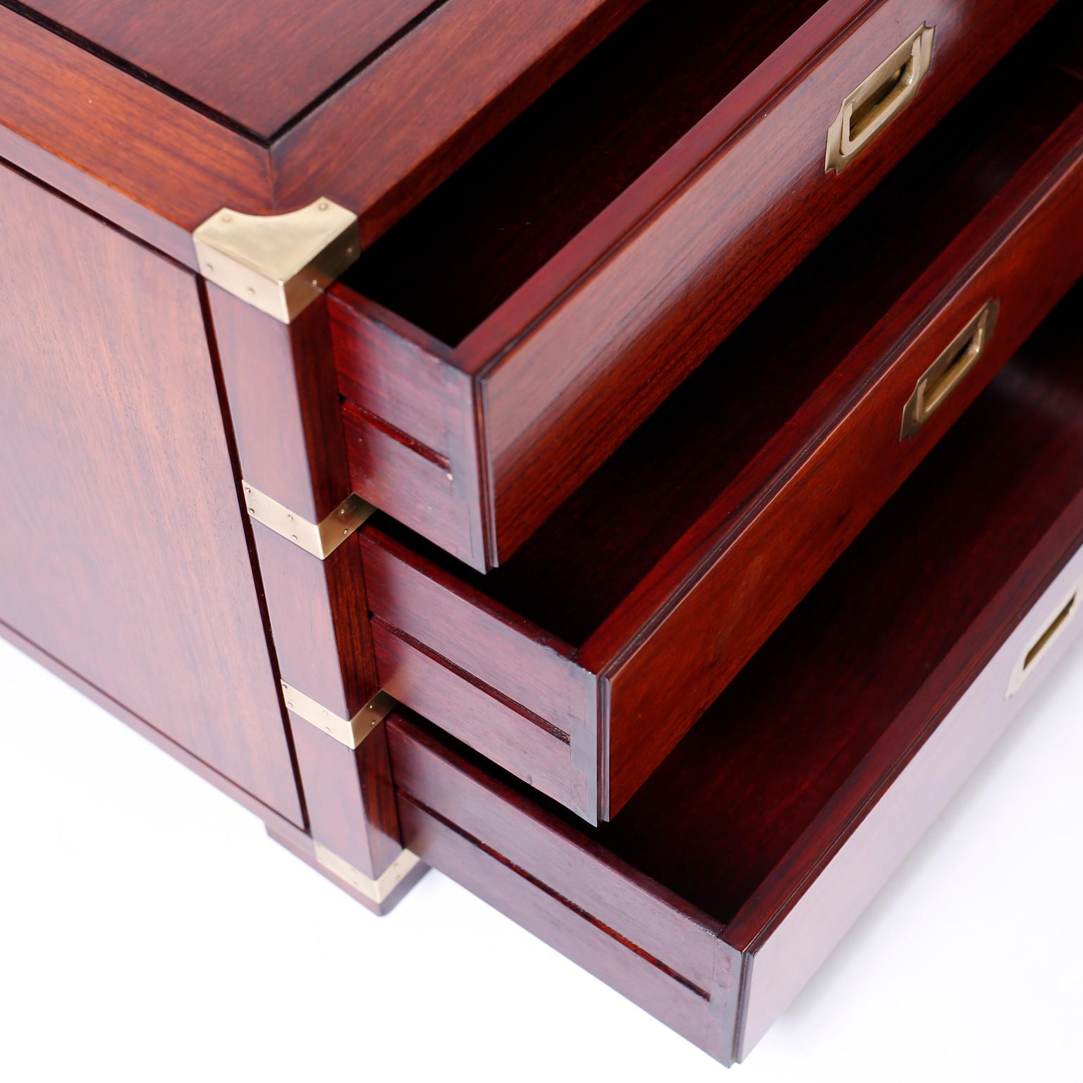 Rosewood Campaign Style Nightstands or Chests 1