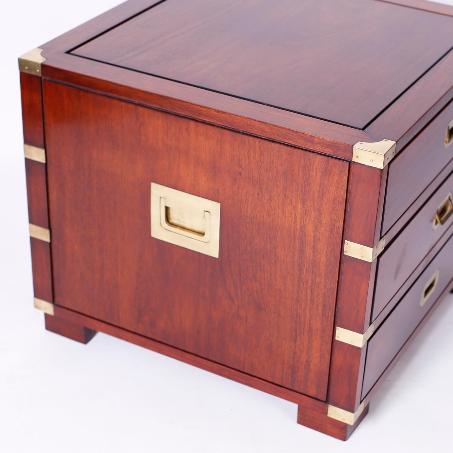 Rosewood Campaign Style Nightstands or Chests 2