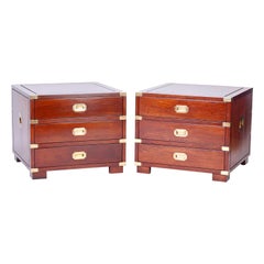 Vintage Rosewood Campaign Style Nightstands or Chests