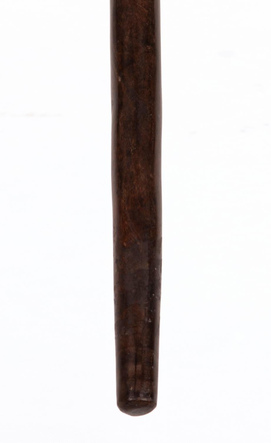 American Rosewood Cane with Hand-Carved Buffalo Head, Ca 1940