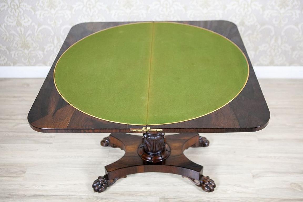 Klappbarer Kartentisch aus Rosenholz aus der Jahrhundertwende des 19. und 20. Jahrhunderts im Angebot 3