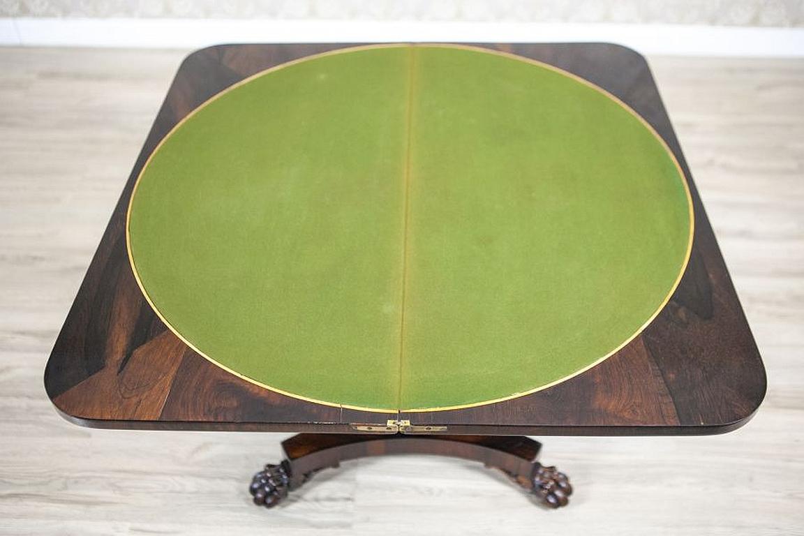 Klappbarer Kartentisch aus Rosenholz aus der Jahrhundertwende des 19. und 20. Jahrhunderts im Angebot 4