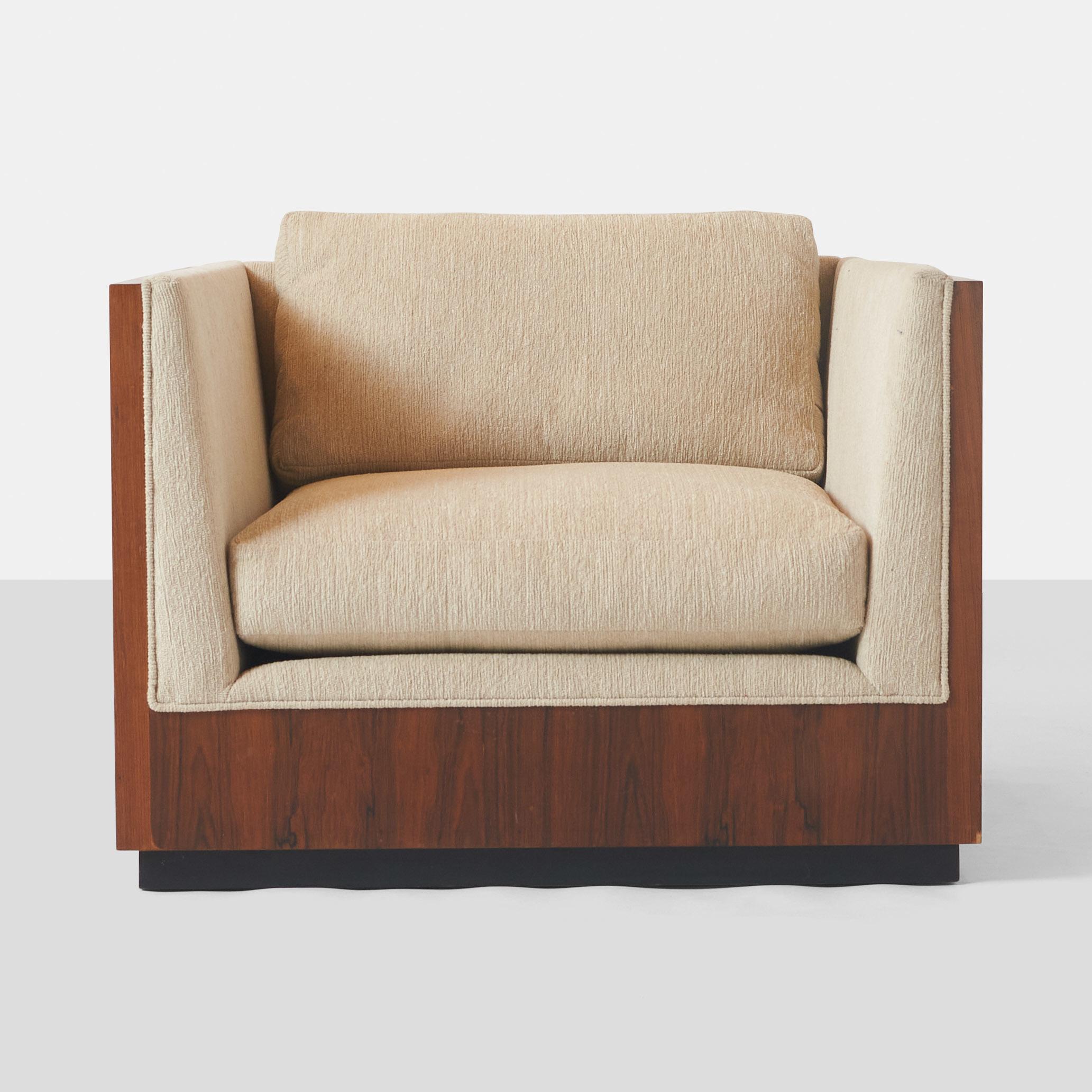 Modern Rosewood Case Lounge Chair by Milo Baughman For Sale