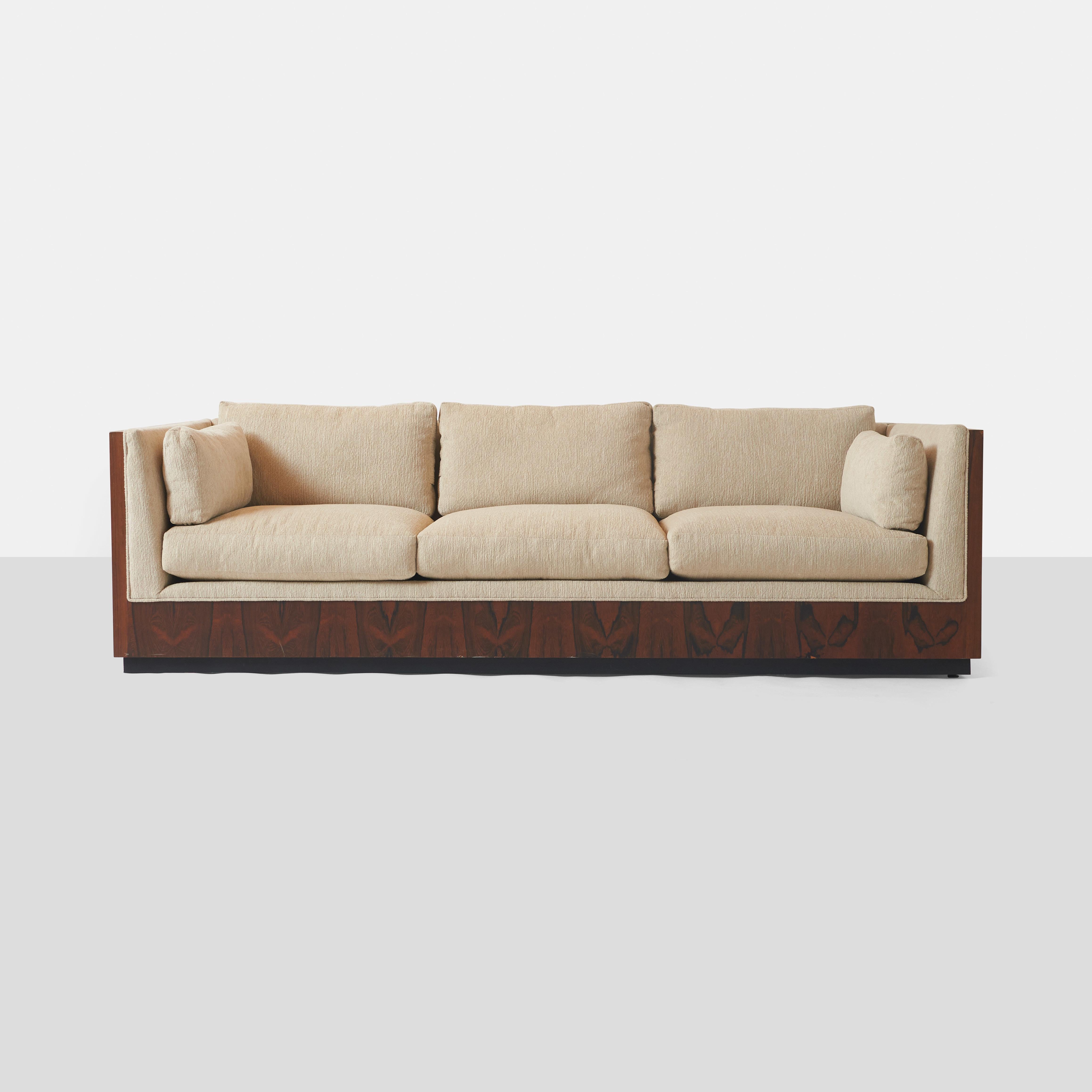 American Rosewood Case Sofa by Milo Baughman For Sale