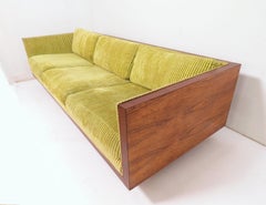 Rosewood Cased Three-Seat Sofa in Manner of Milo Baughman, circa 1970s