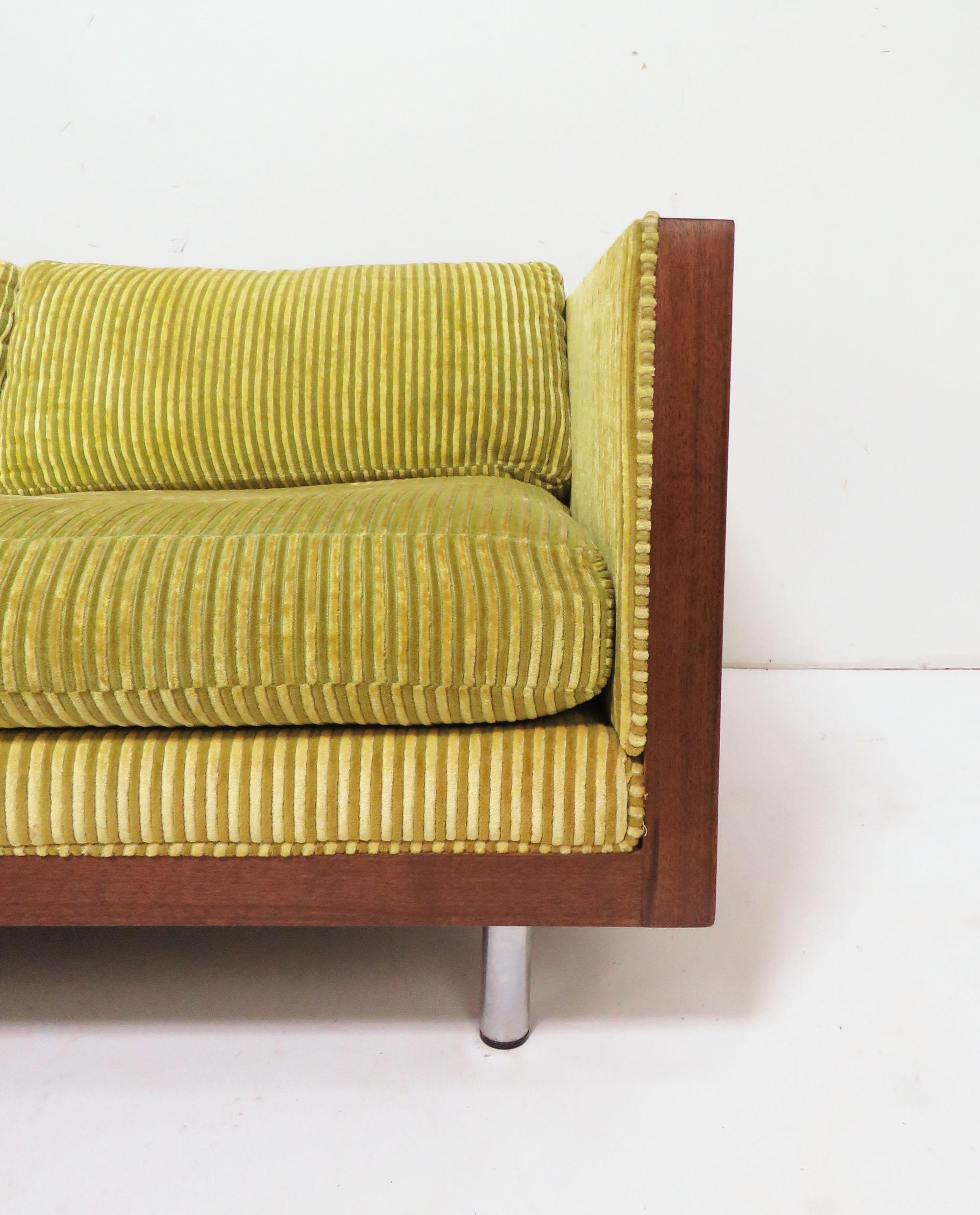 Late 20th Century Rosewood Cased Three-Seat Sofa in Manner of Milo Baughman, circa 1970s