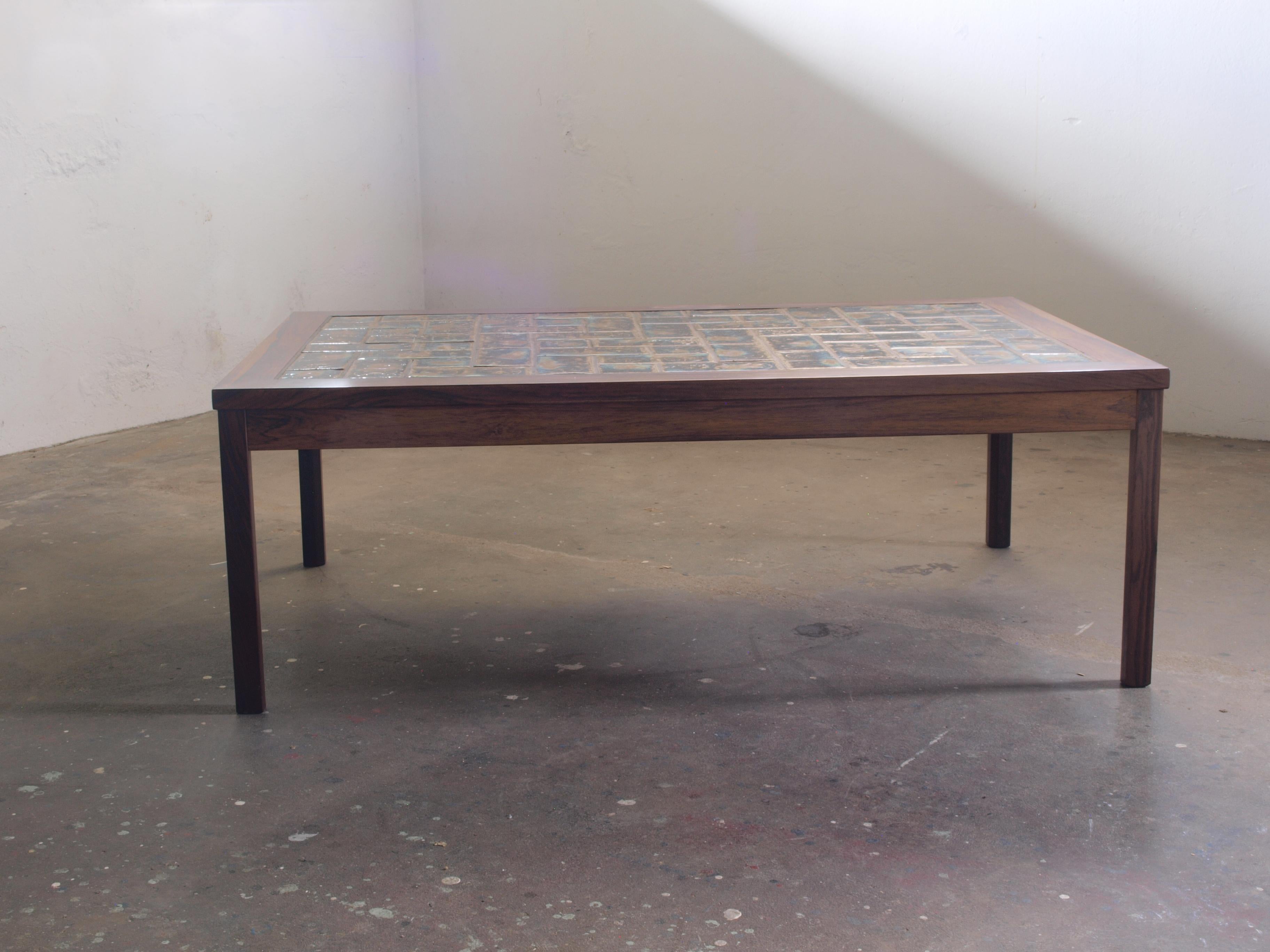 Rosewood ceramic coffee table, Denmark 1960s For Sale 3