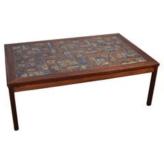 Rosewood ceramic coffee table, Denmark 1960s